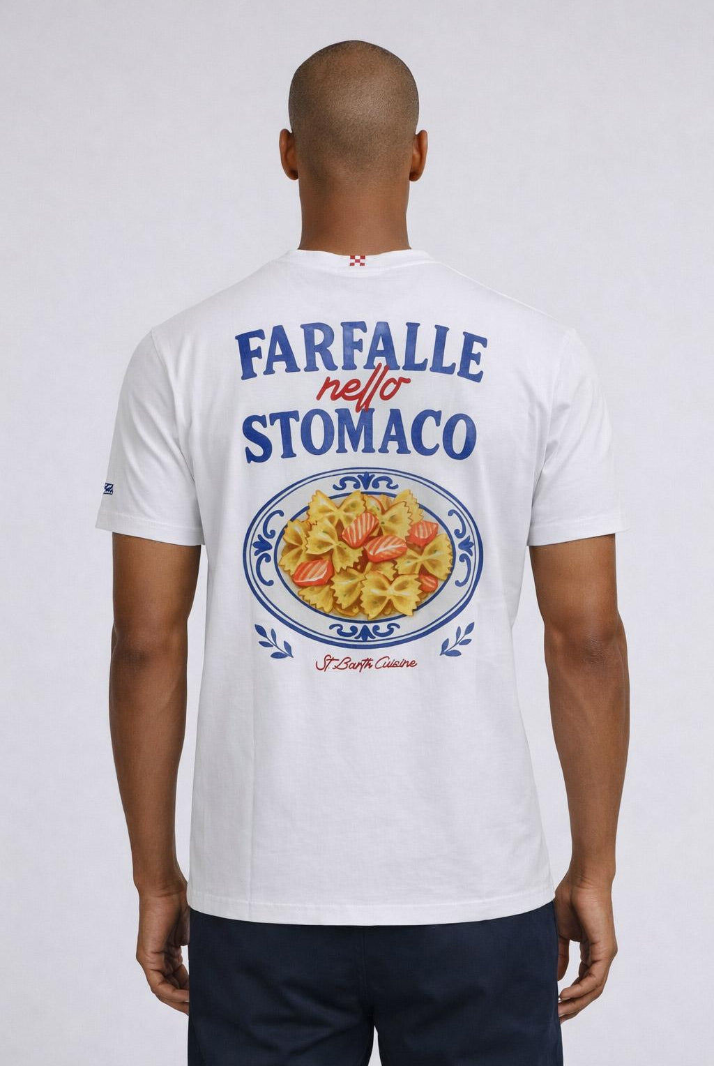 Tshirt Uomo in Cotone con Stampa Farfalle nello Stomaco