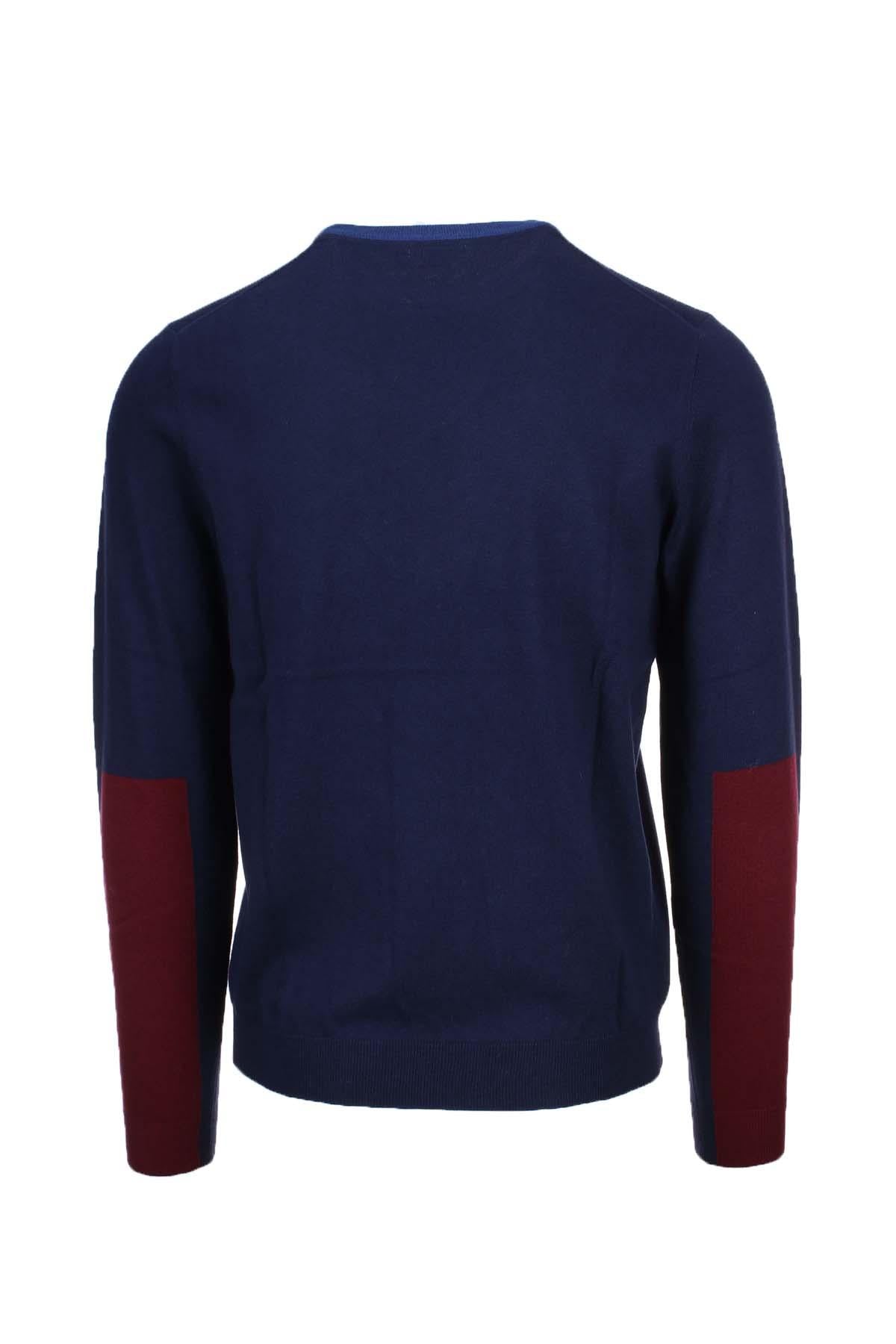 Pullover girocollo unito collo in contrasto