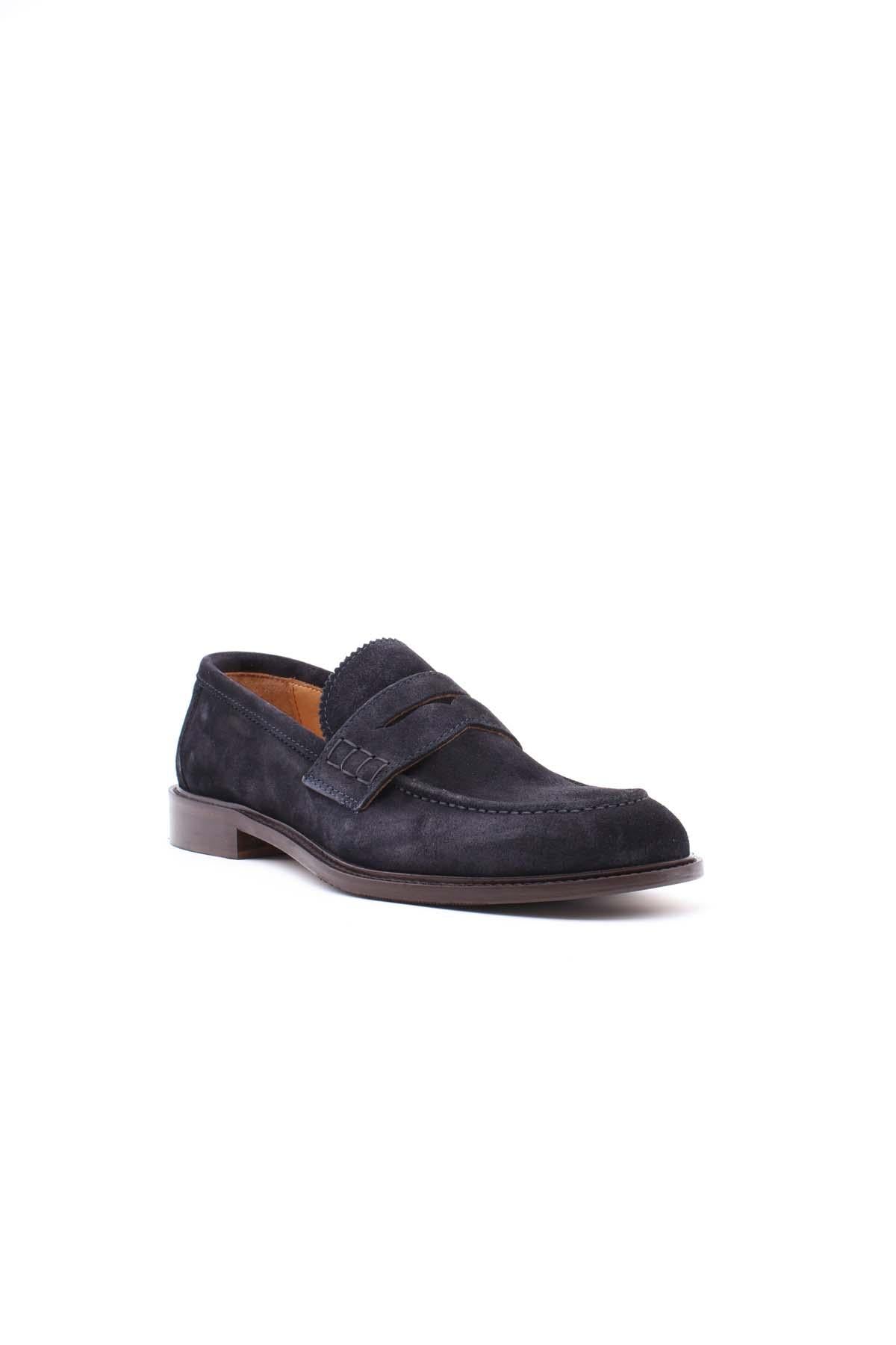 Mocassini in camoscio con fondo cuoio e gomma