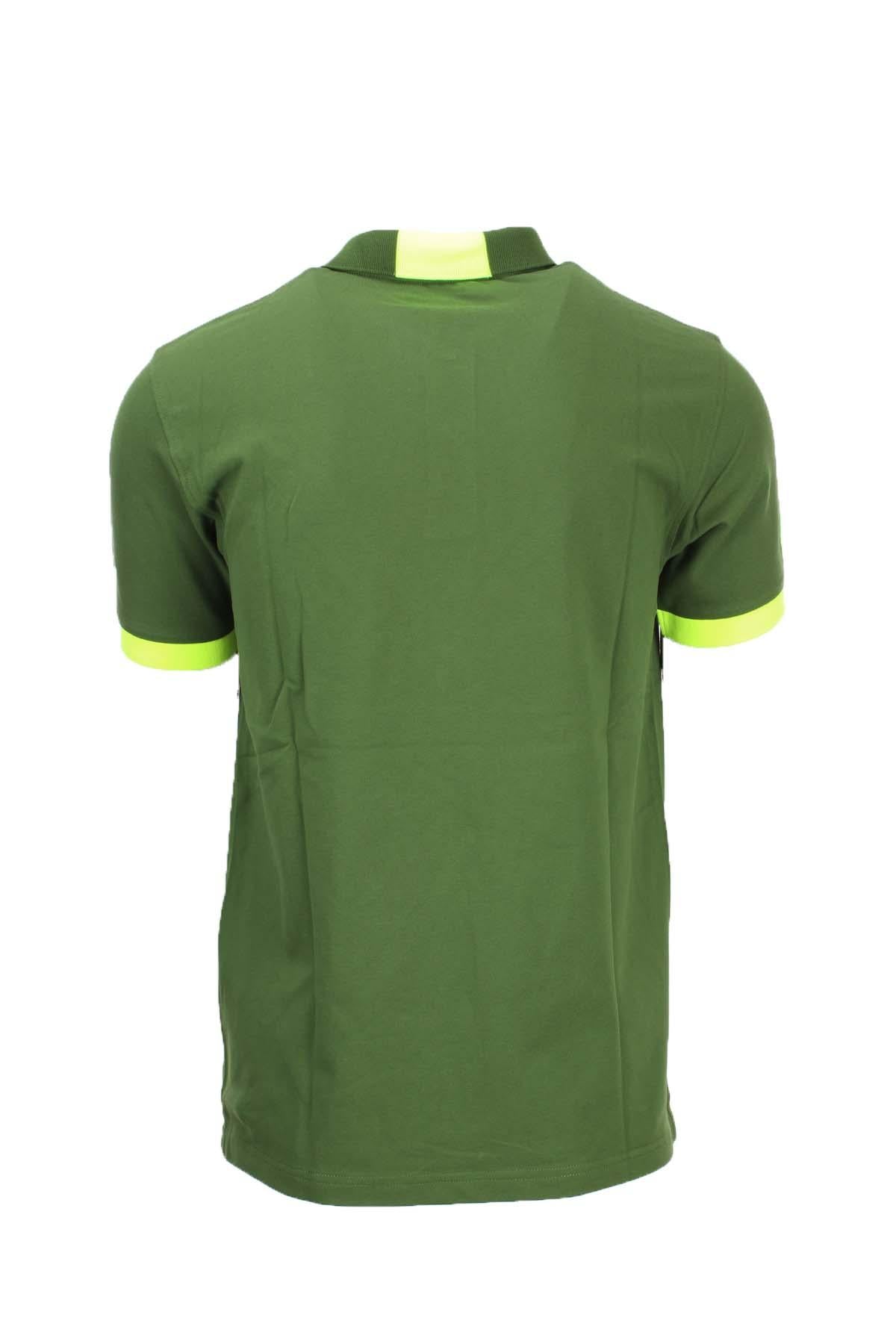 Polo mezza manica con dettagli e logo fluo
