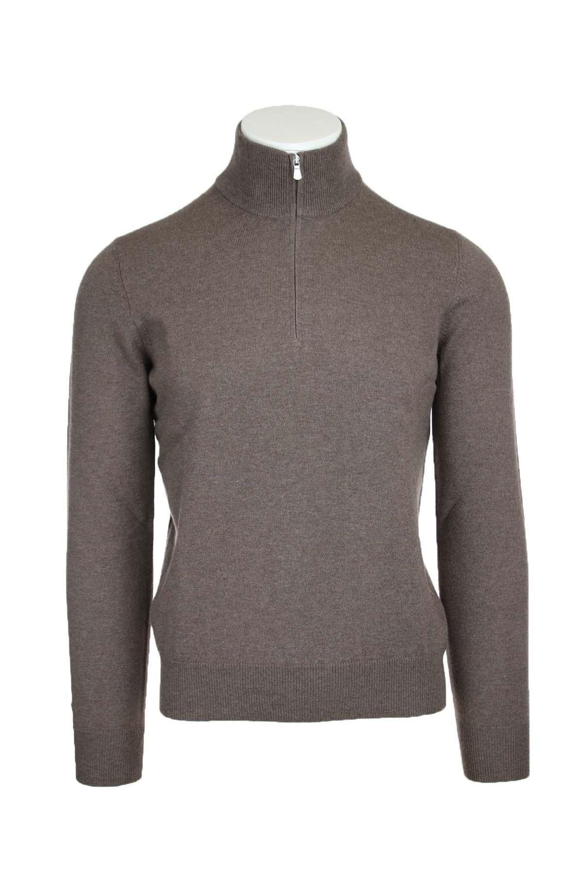 Lupetto zip in lana e cachemire