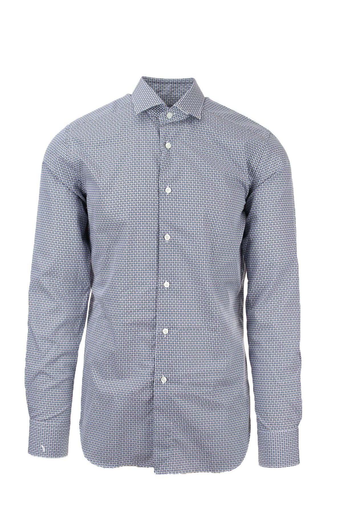 Camicia in cotone microfantasia