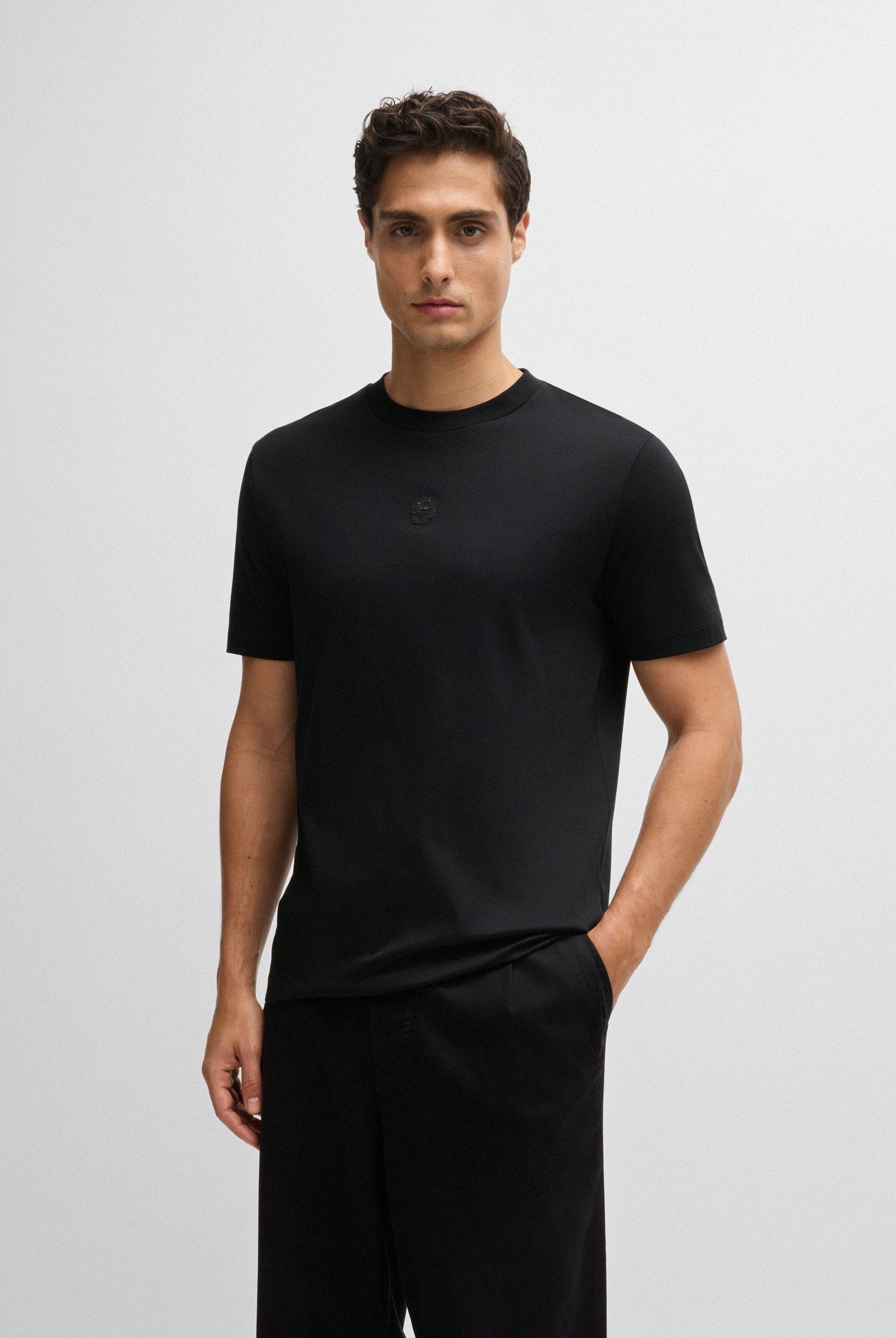Tshirt mezza manica con logo glitterato double B