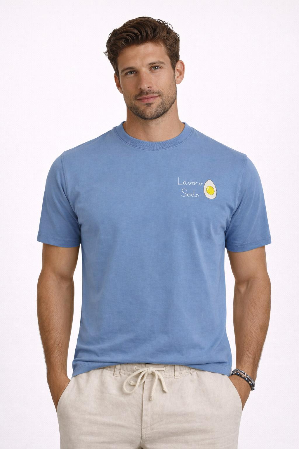 T-Shirt Uomo Cotone Ricamo Lavoro Sodo