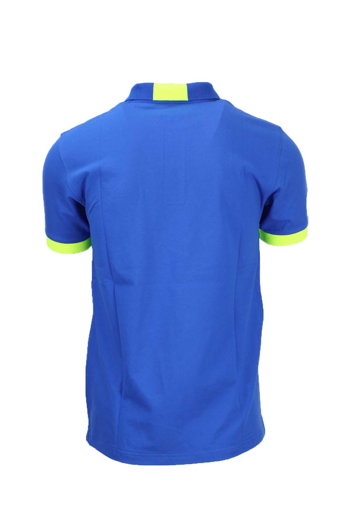 Polo mezza manica con dettagli e logo fluo