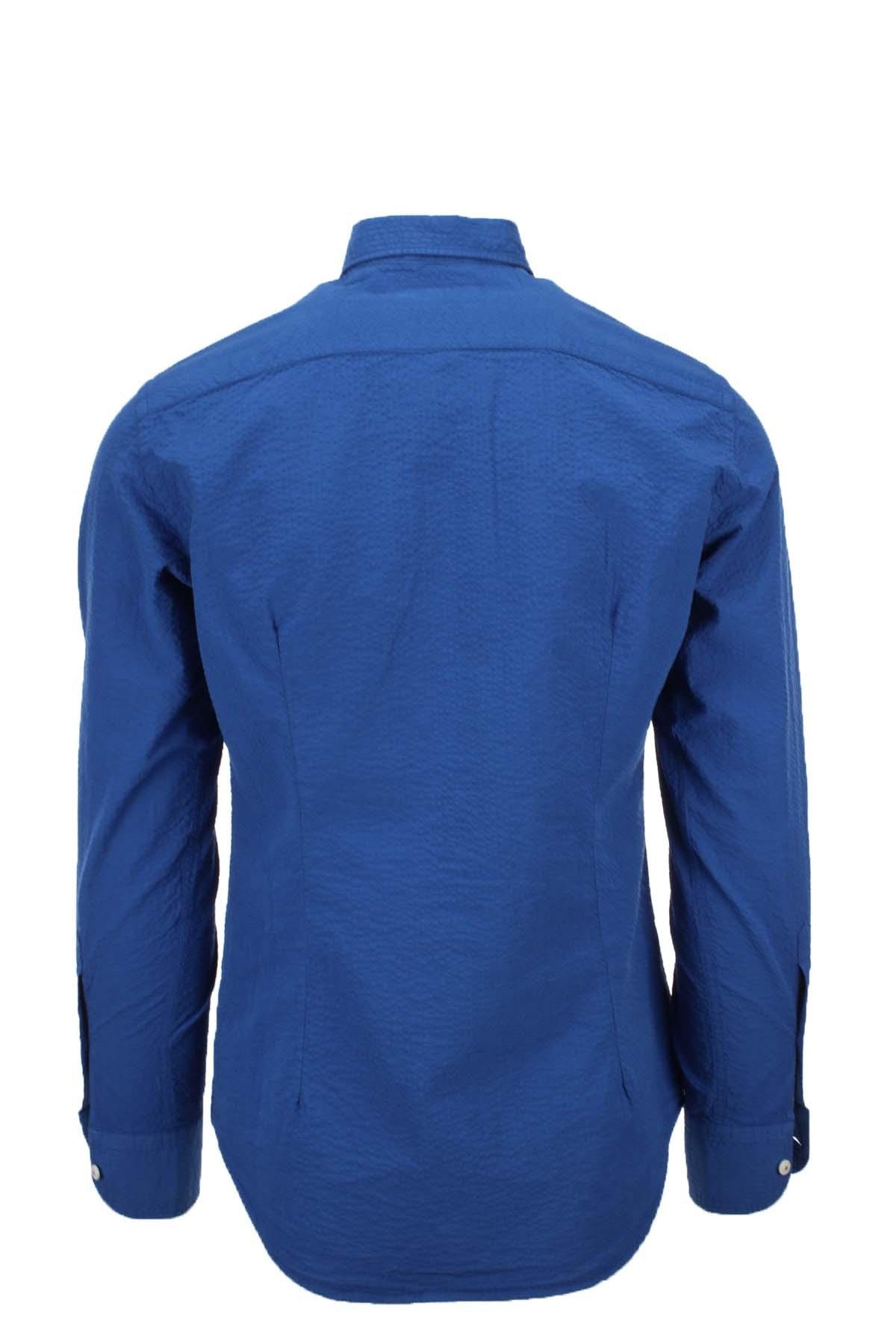 Camicia a righe in cotone seersucker