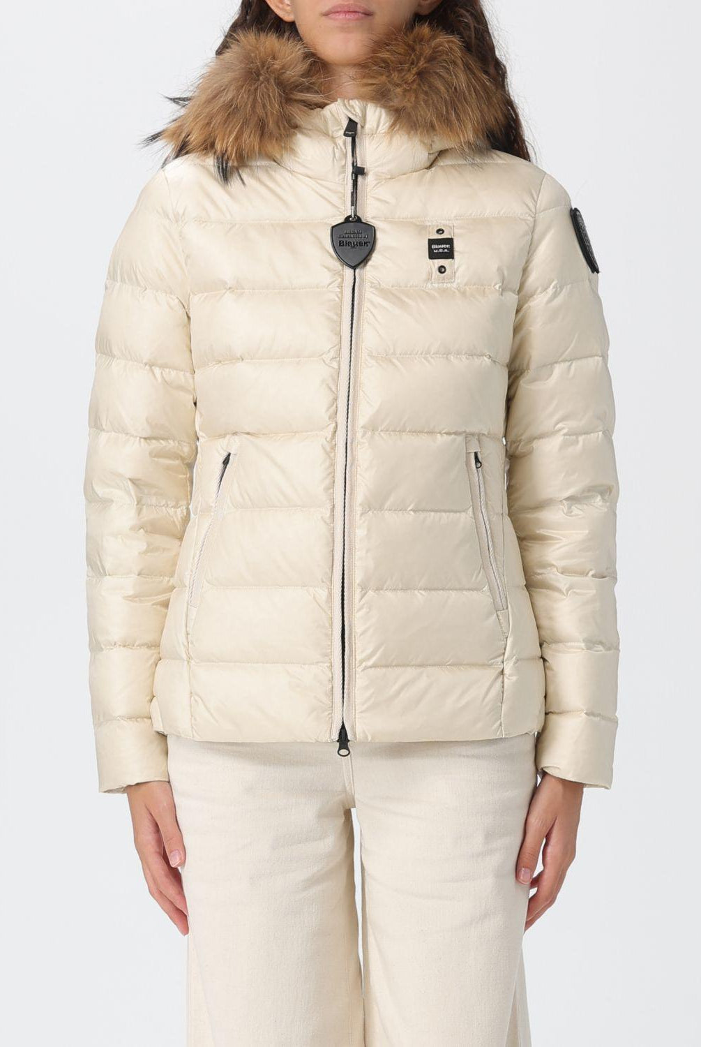 Piumino a onde con bordo in pelliccia ALDIE