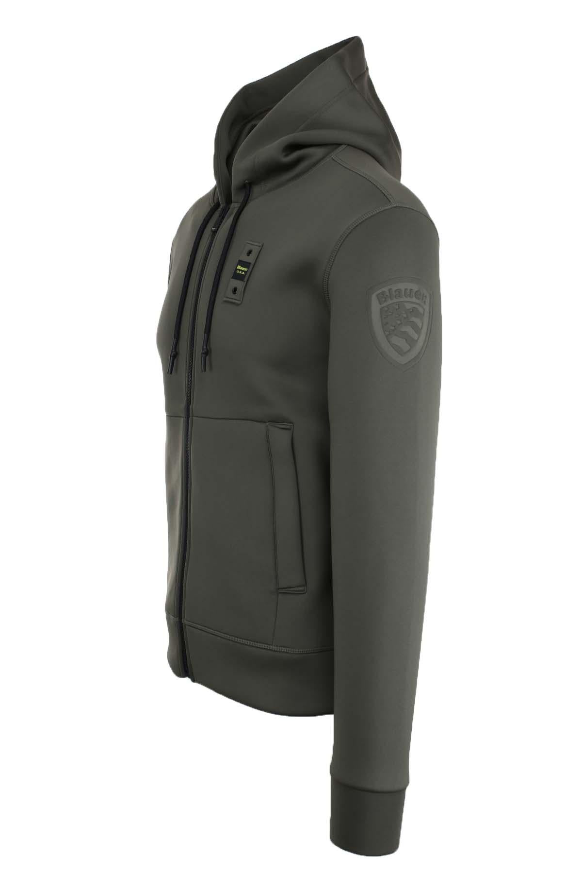 Felpa zip in neoprene con cappuccio COLBY NEOPRENE