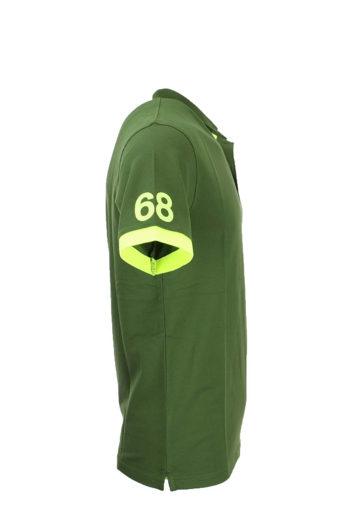 Polo mezza manica con dettagli e logo fluo