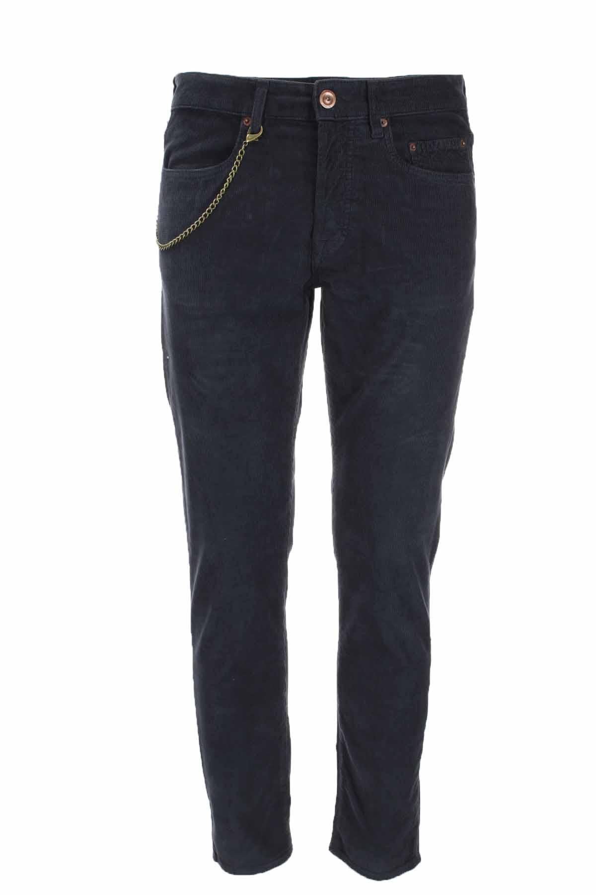 Pantalone 5 tasche velluto micro puntinato