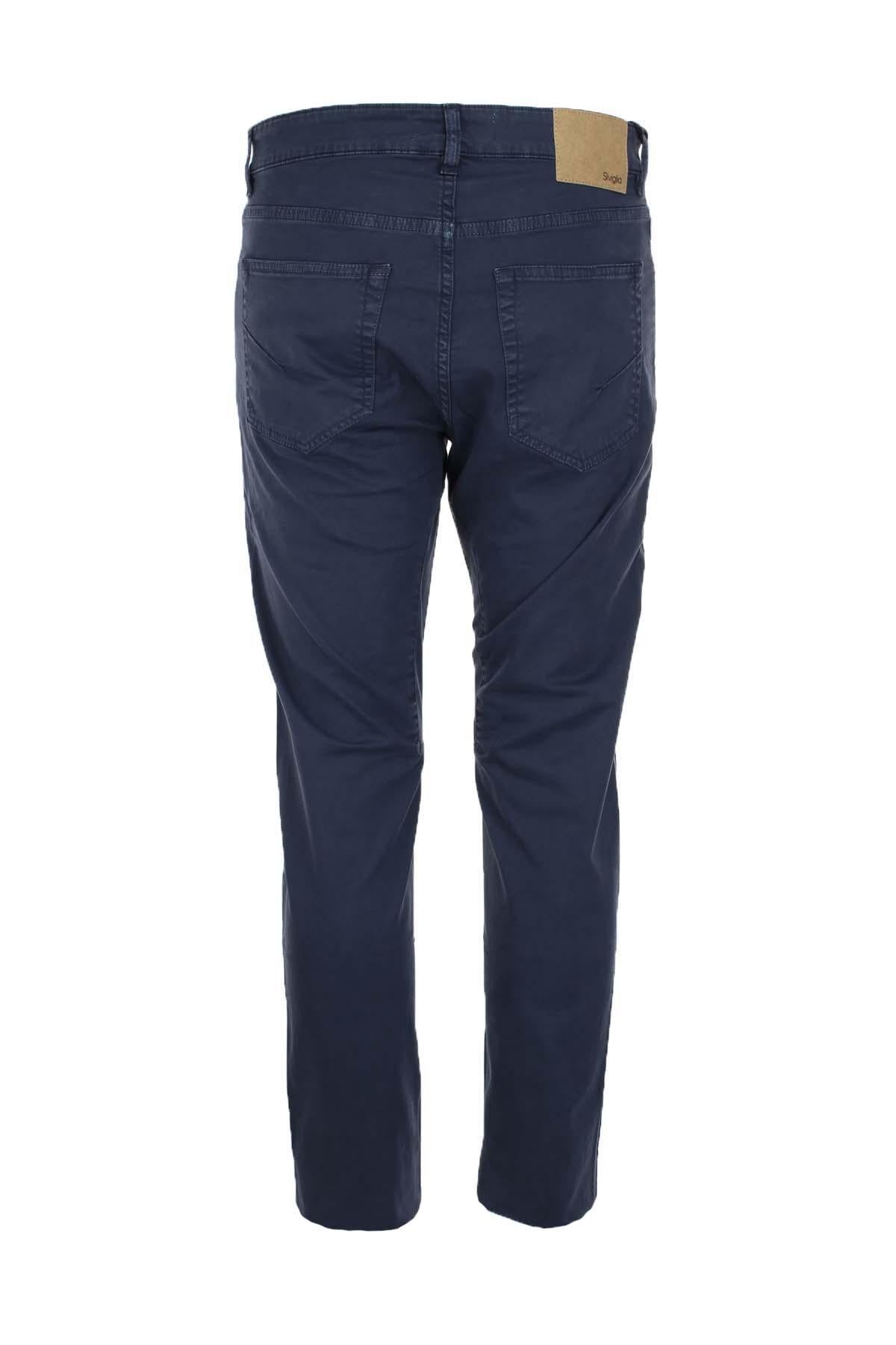 Pantalone 5 tasche in cotone leggero con toppe