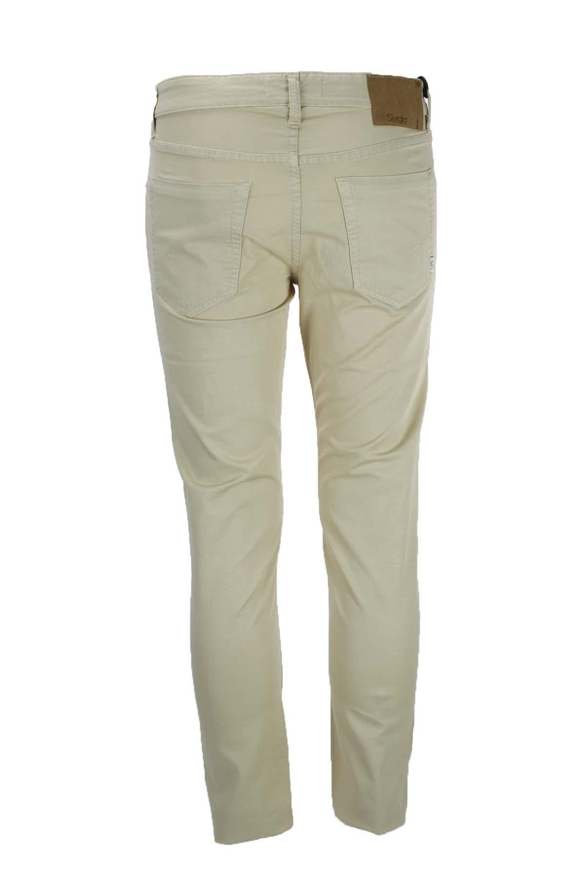 Pantalone 5 tasche in cotone lino