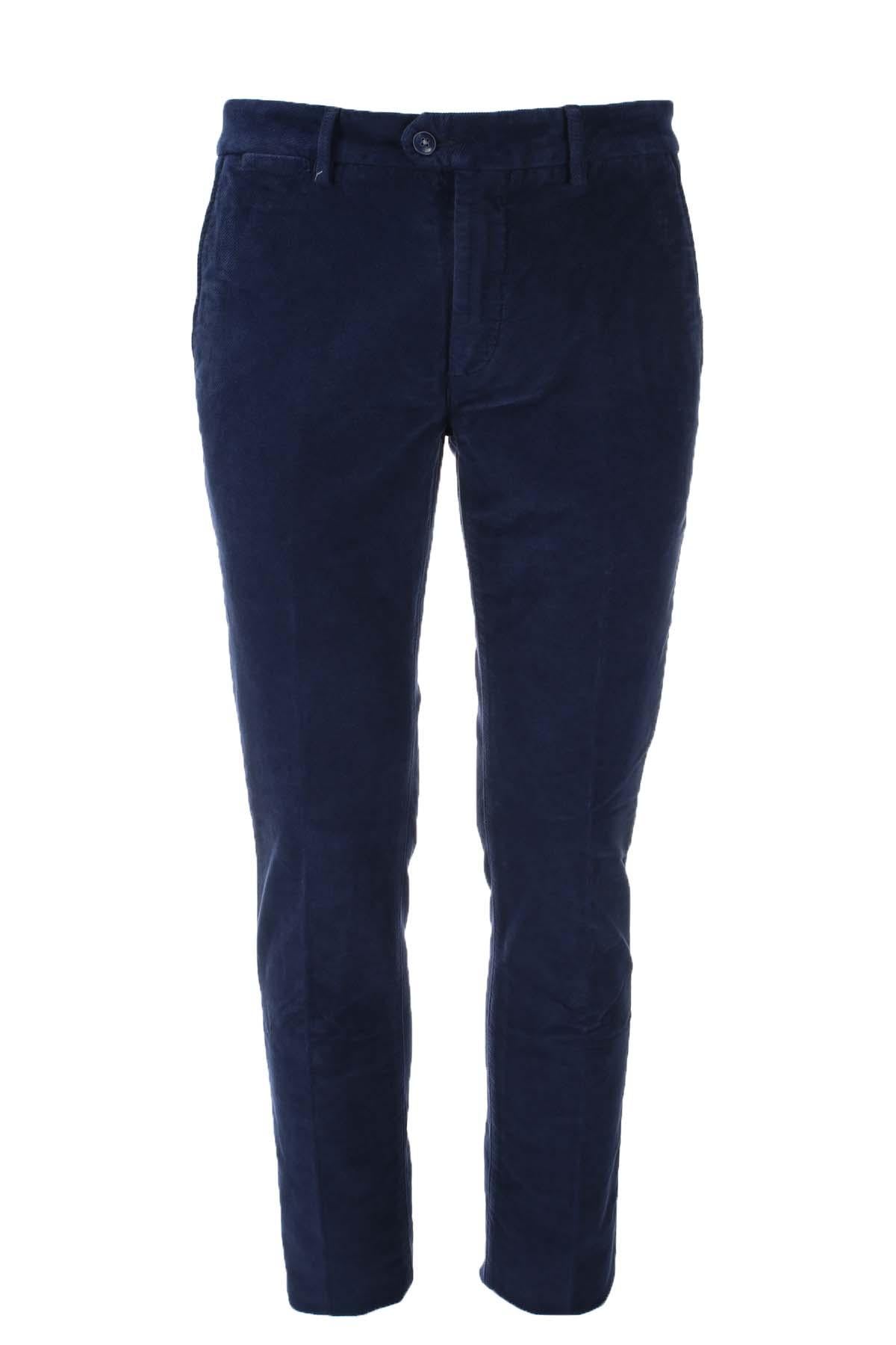 Pantalone in micro velluto diagonale stretch
