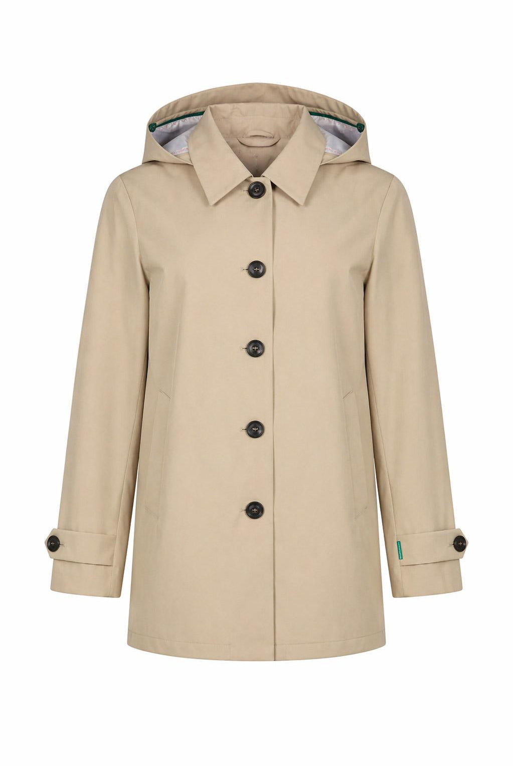 Caban Donna con Cappuccio in Tessuto Tecnico