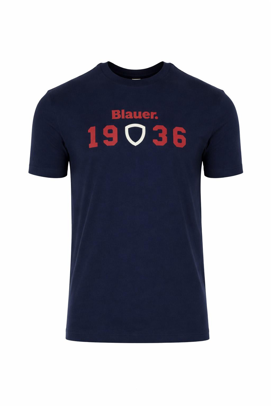 Tshirt Uomo in Cotone con Stampa Blauer 1936 CHAMBERLAN