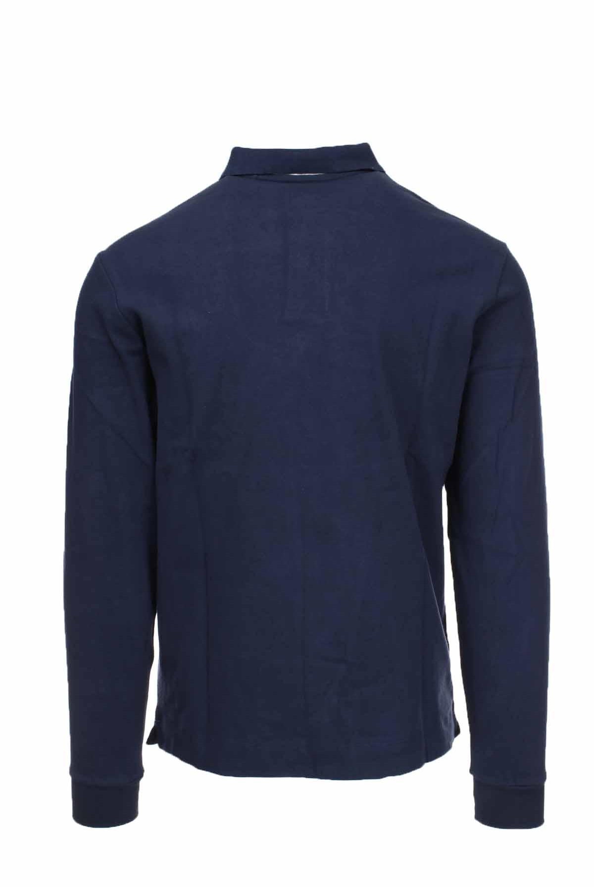 Polo manica lunga in jersey unito maxi logo