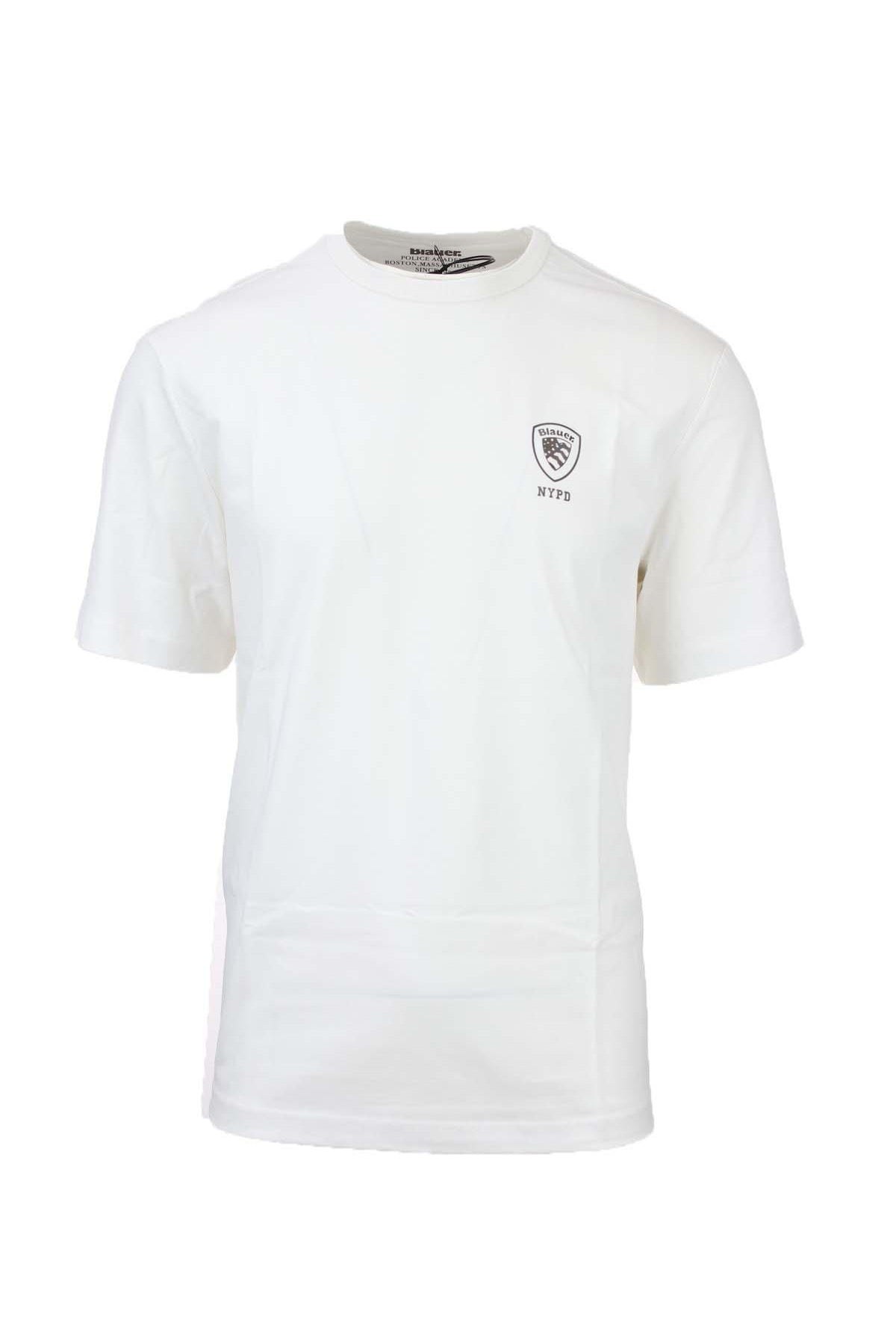 T-shirt mezza manica scudetto Blauer argento NYPD