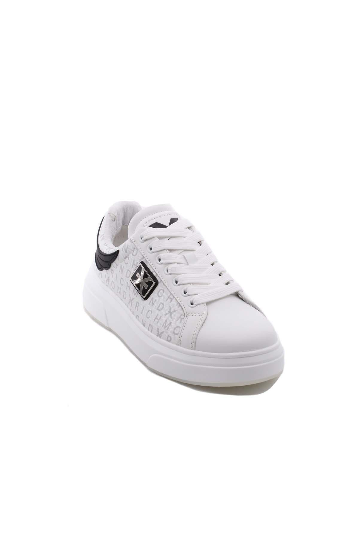 Sneaker in pelle con monogramma John Richmond