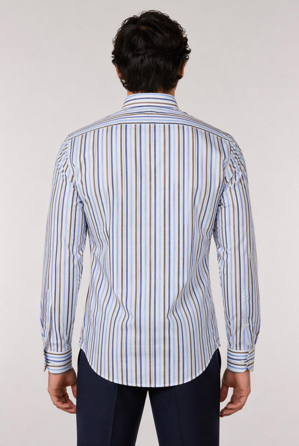 Camicia Uomo a Righe Multicolor in Cotone