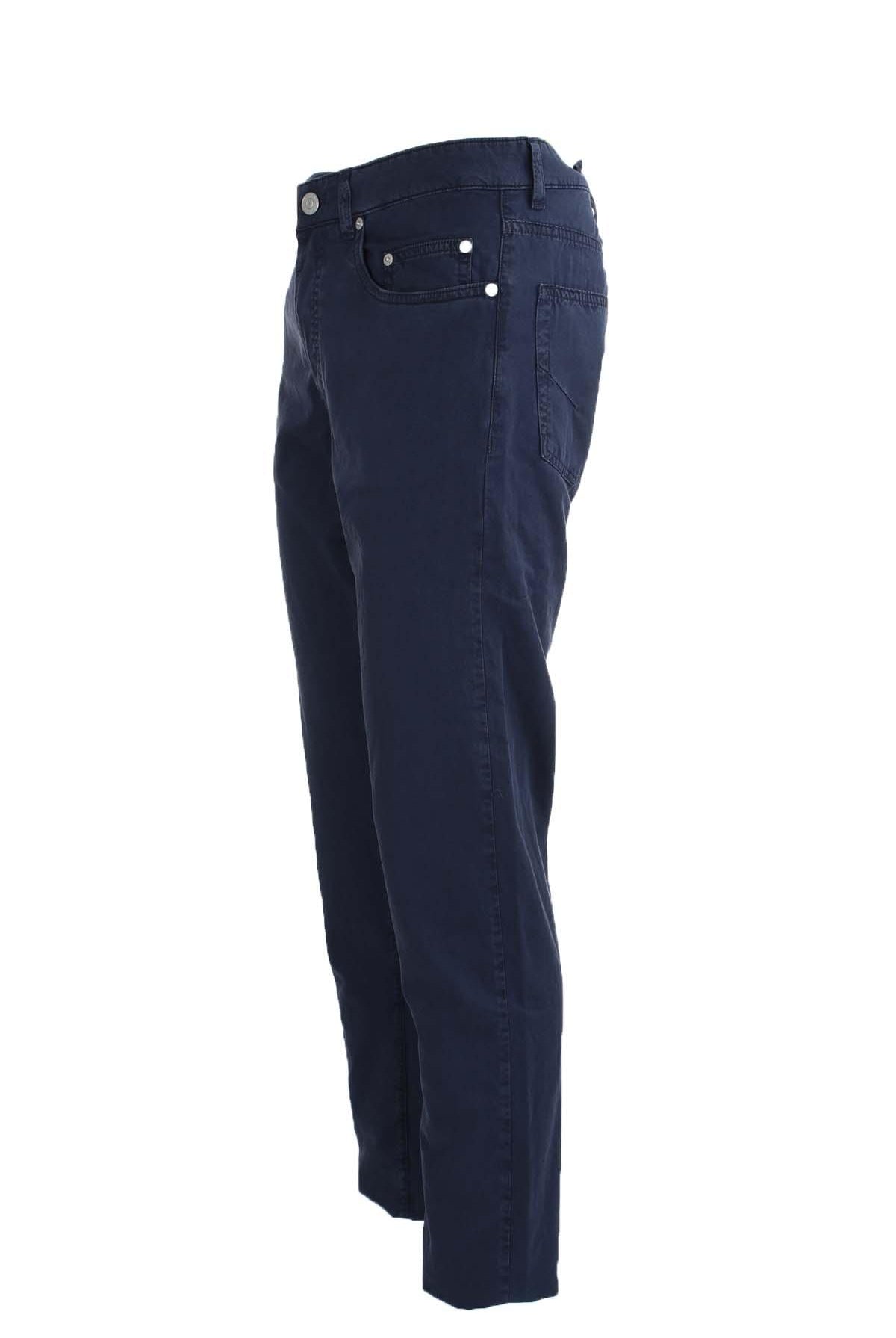 Pantalone 5 tasche in cotone e lino