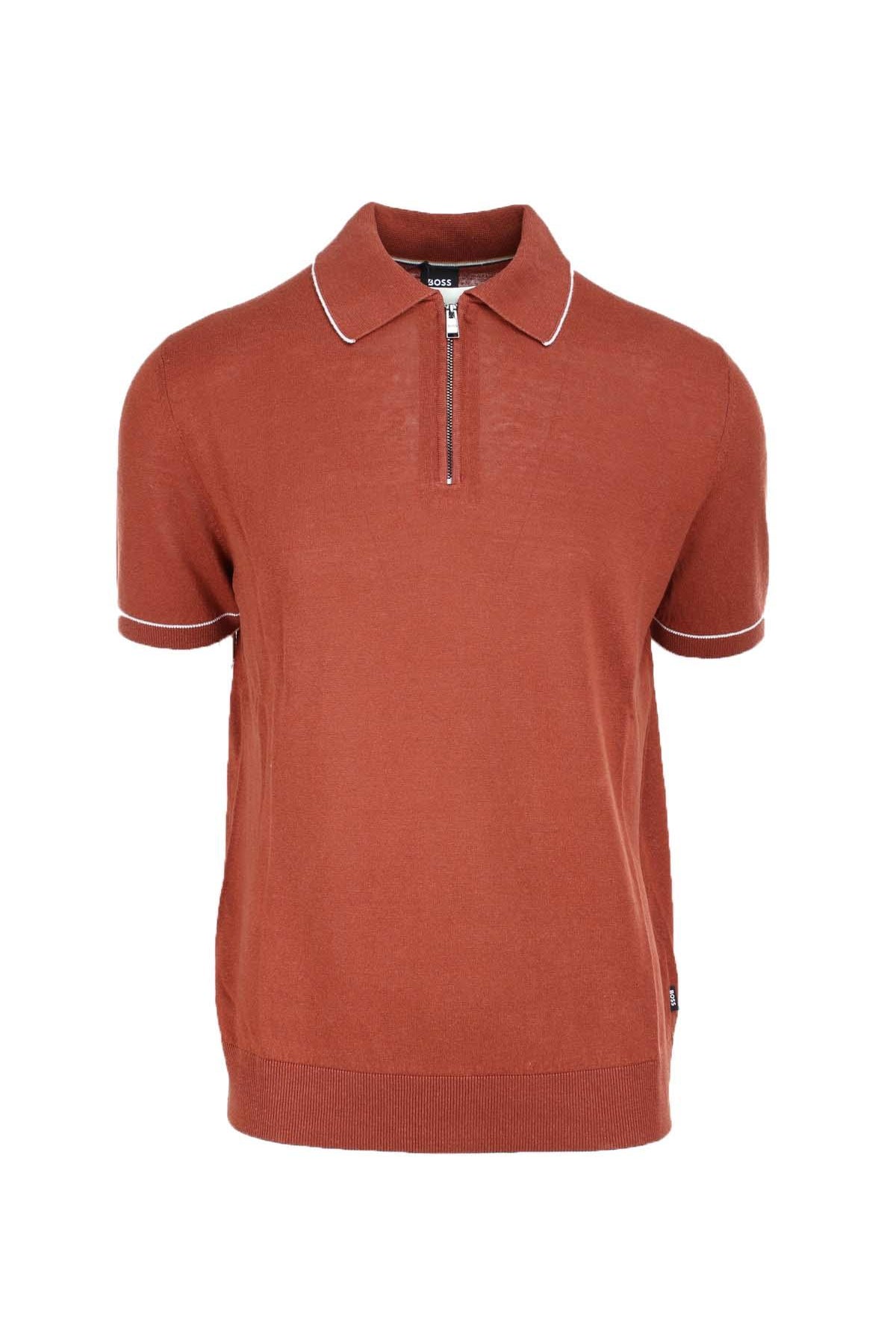Polo zip mezza manica in filo