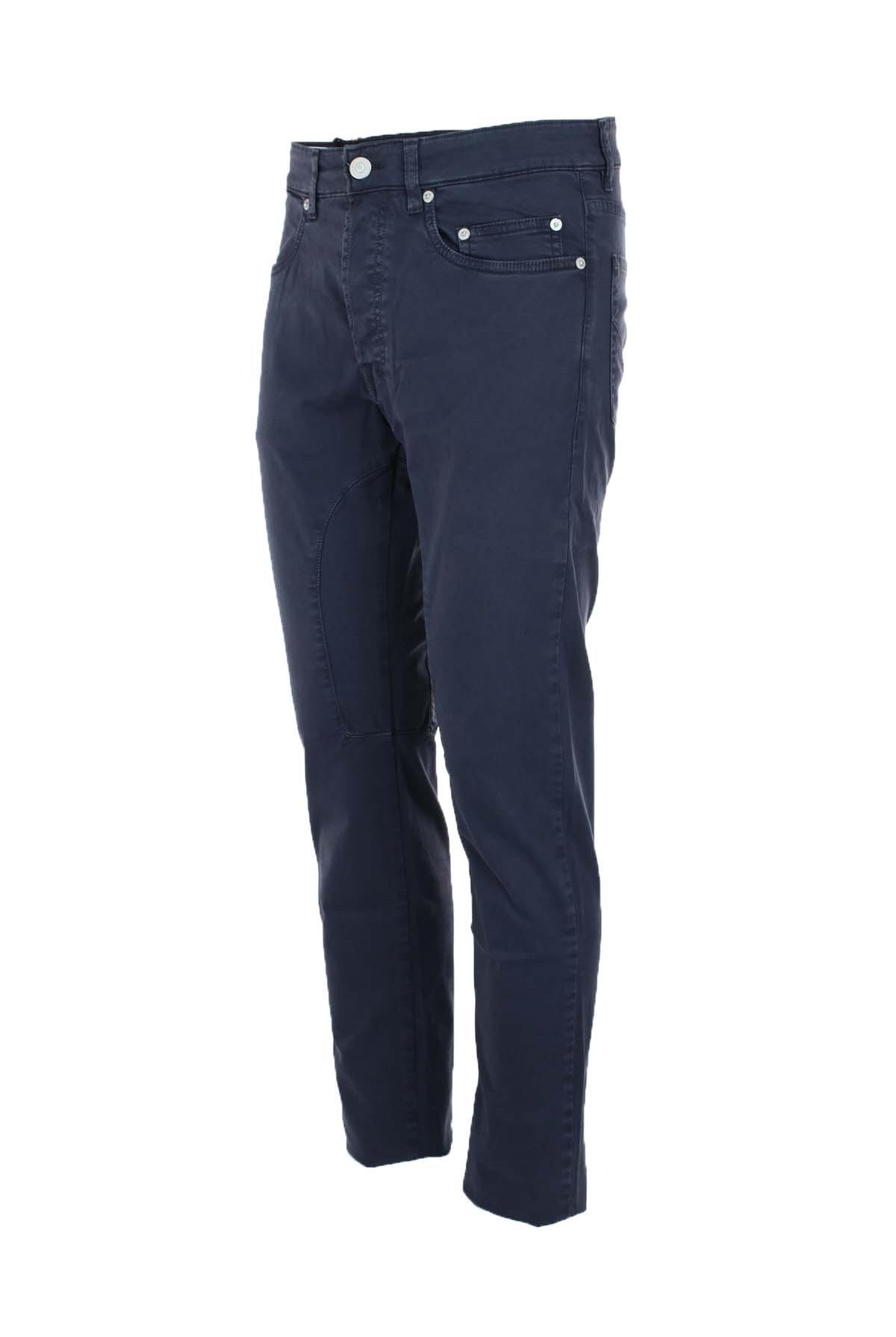 Pantalone 5 tasche in cotone leggero con toppe