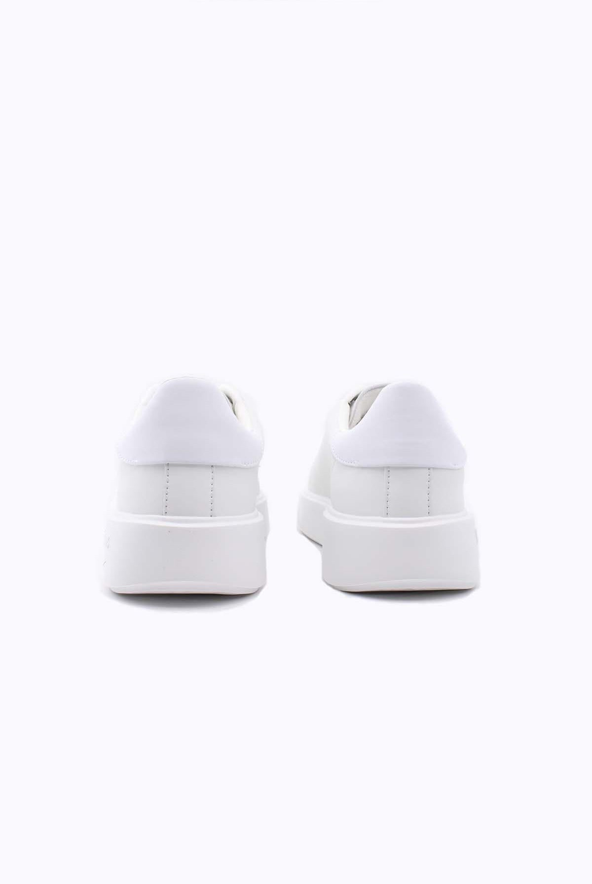Scarpe Sneaker in pelle con scudetto Buck01 total white