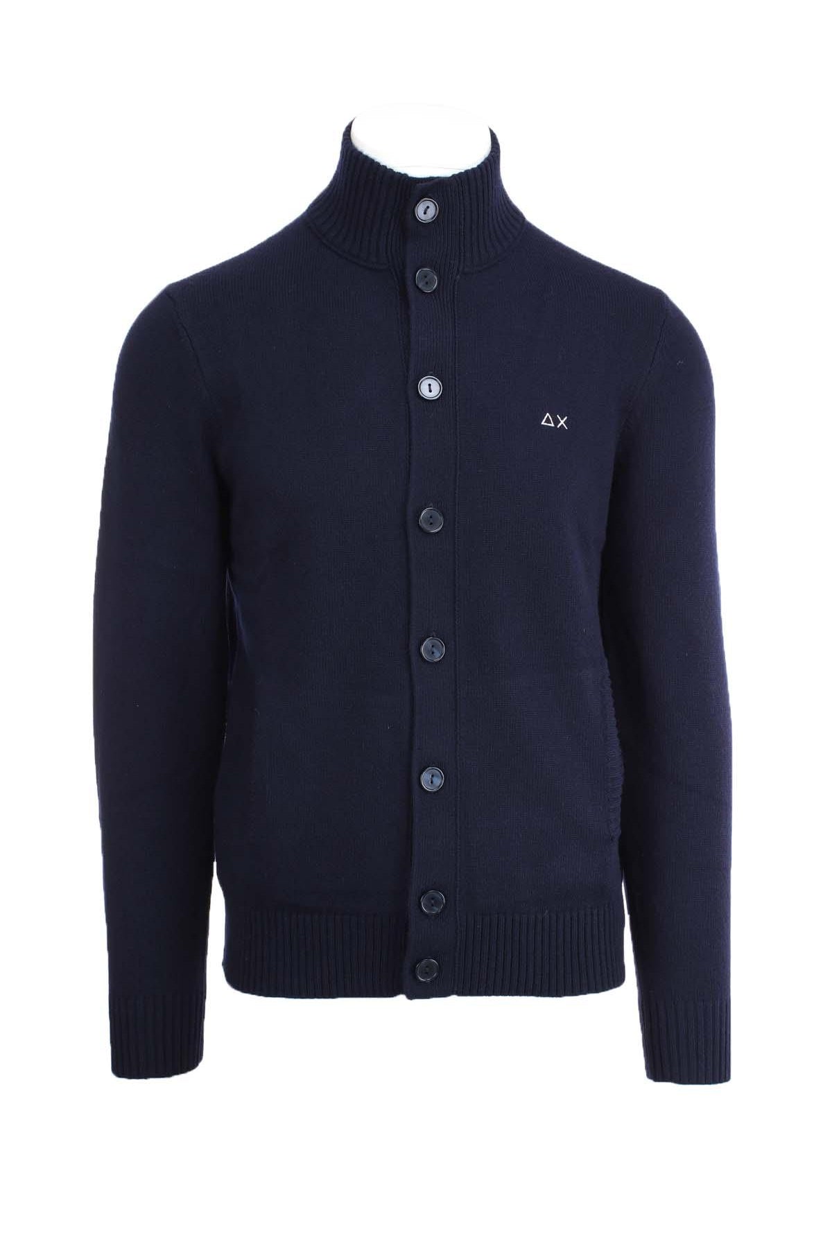 Maglia cardigan collo alto bottoni