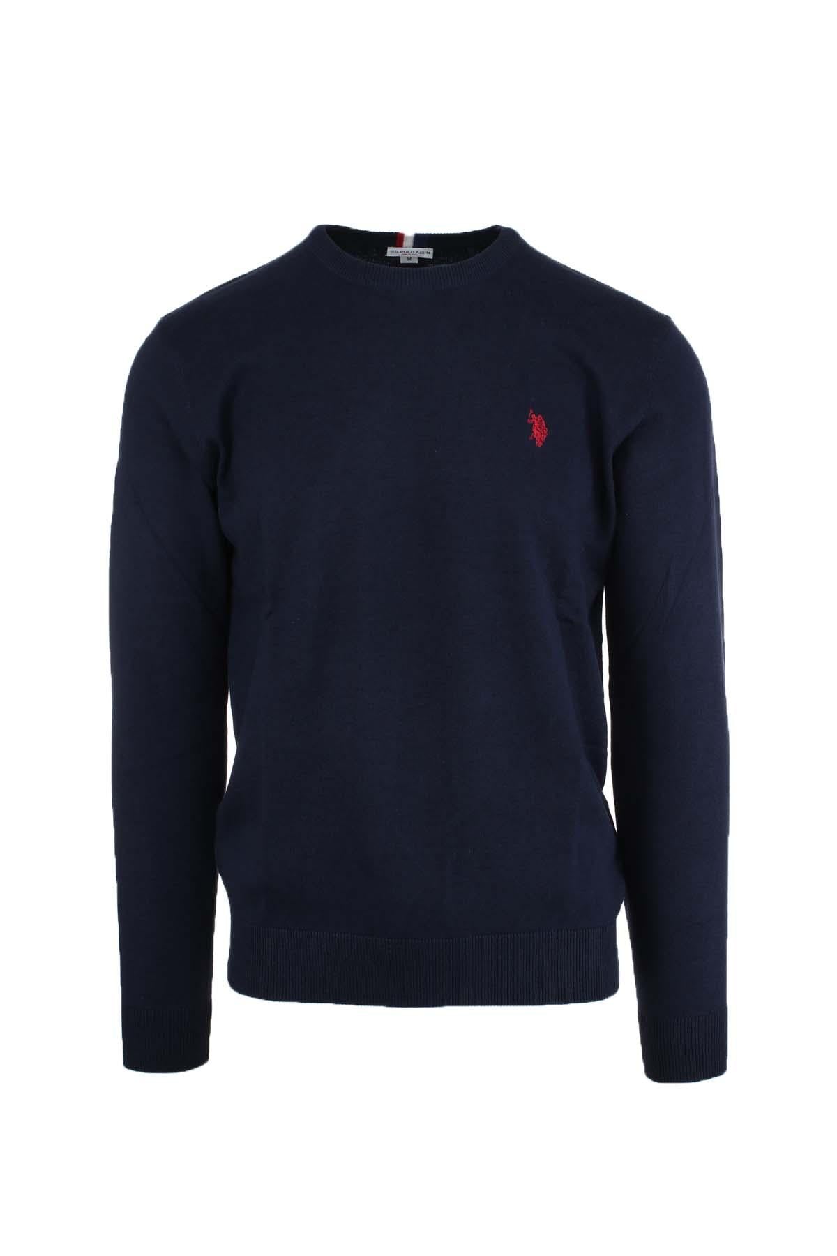 Maglia girocollo in cotone e cachemire con logo