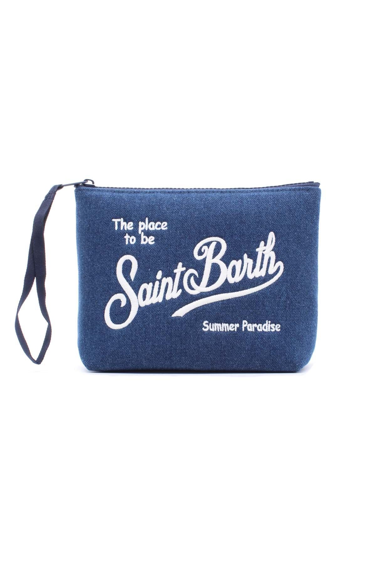 Pochette Aline Denim Canvas Unito Logo Lettering