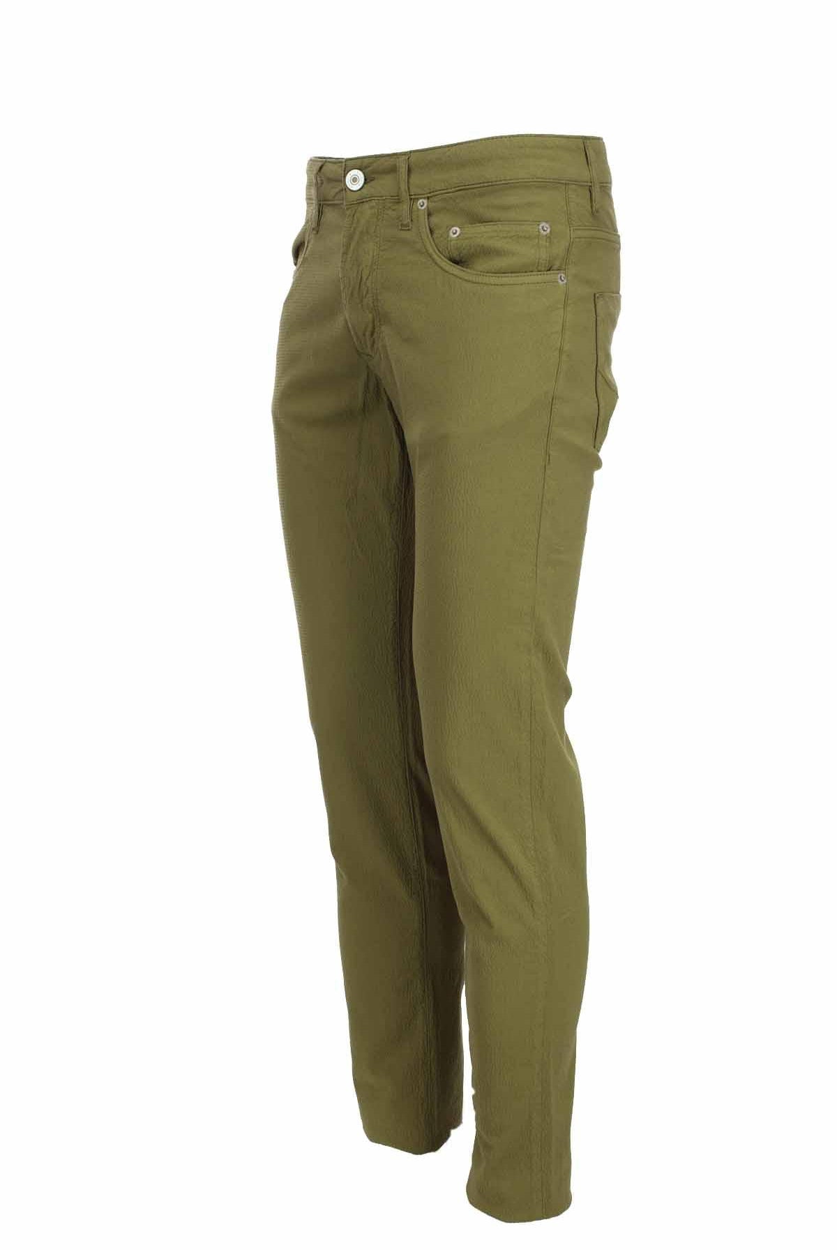 Pantalone cotone e lino elasticizzato 5 tasche