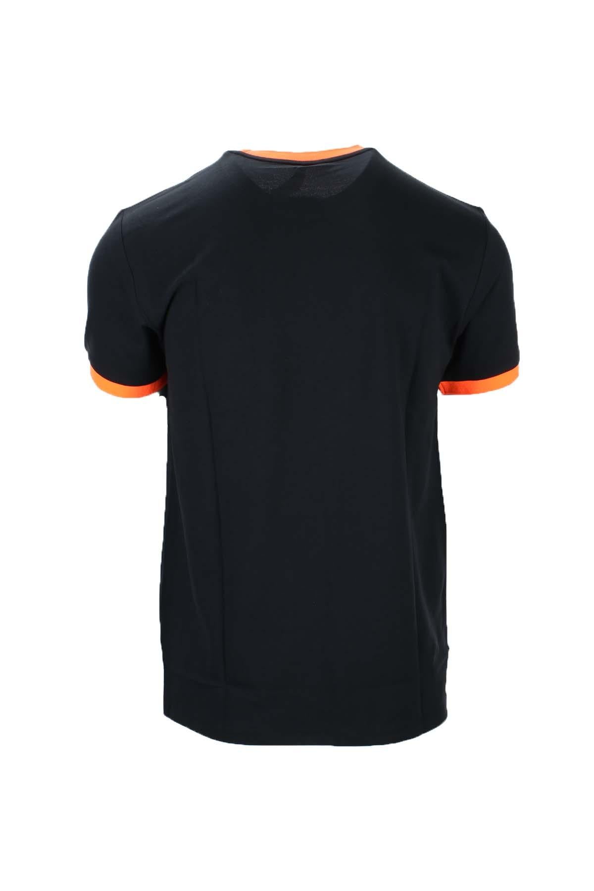T-shirt mezza manica in cotone piquet dettagli fluo