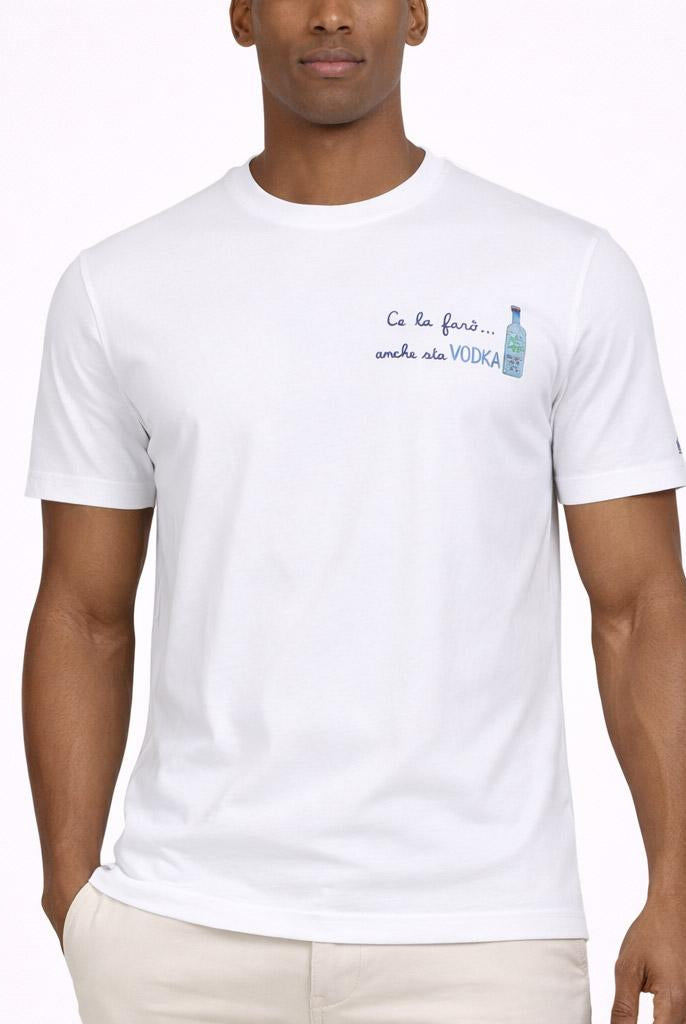 Tshirt Uomo in Cotone Ce la farò anche sta vodka