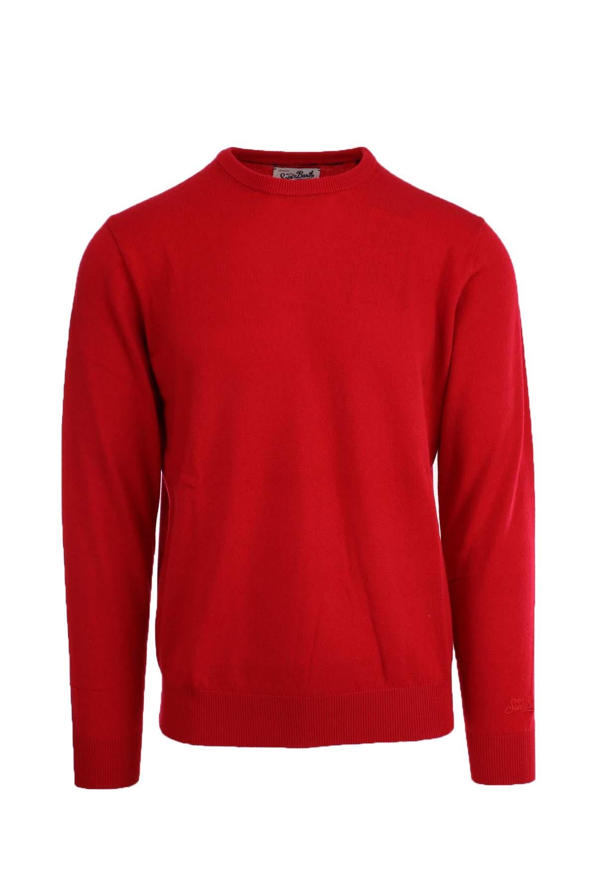 Maglia girocollo uomo in lana unito