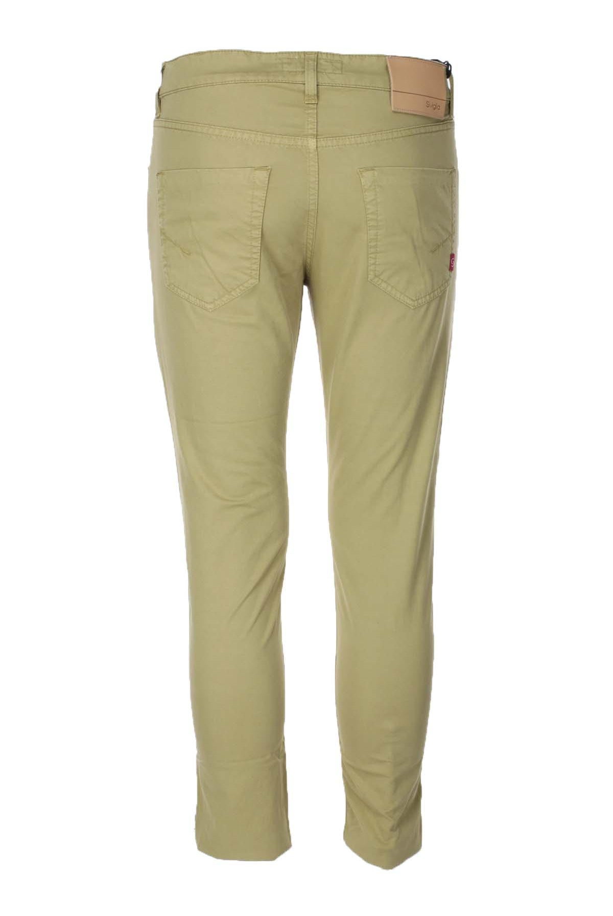 Pantalone 5 tasche in cotone lino