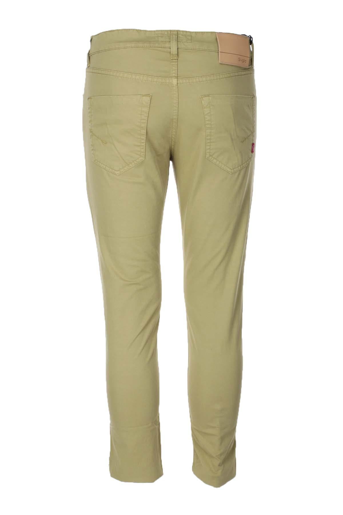Pantalone 5 tasche in cotone lino
