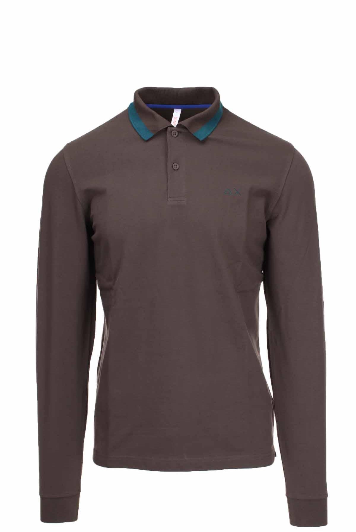 Polo manica lunga in piquet con toppe