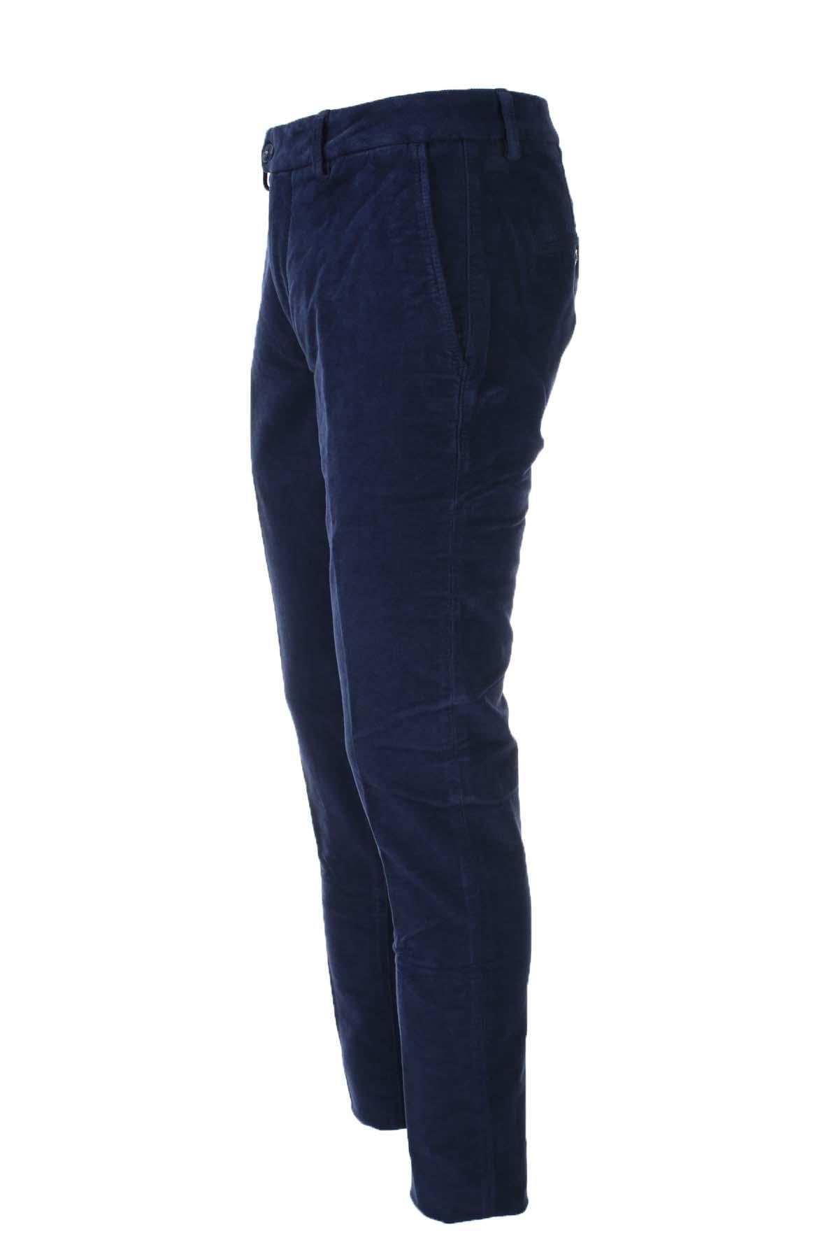 Pantalone in micro velluto diagonale stretch