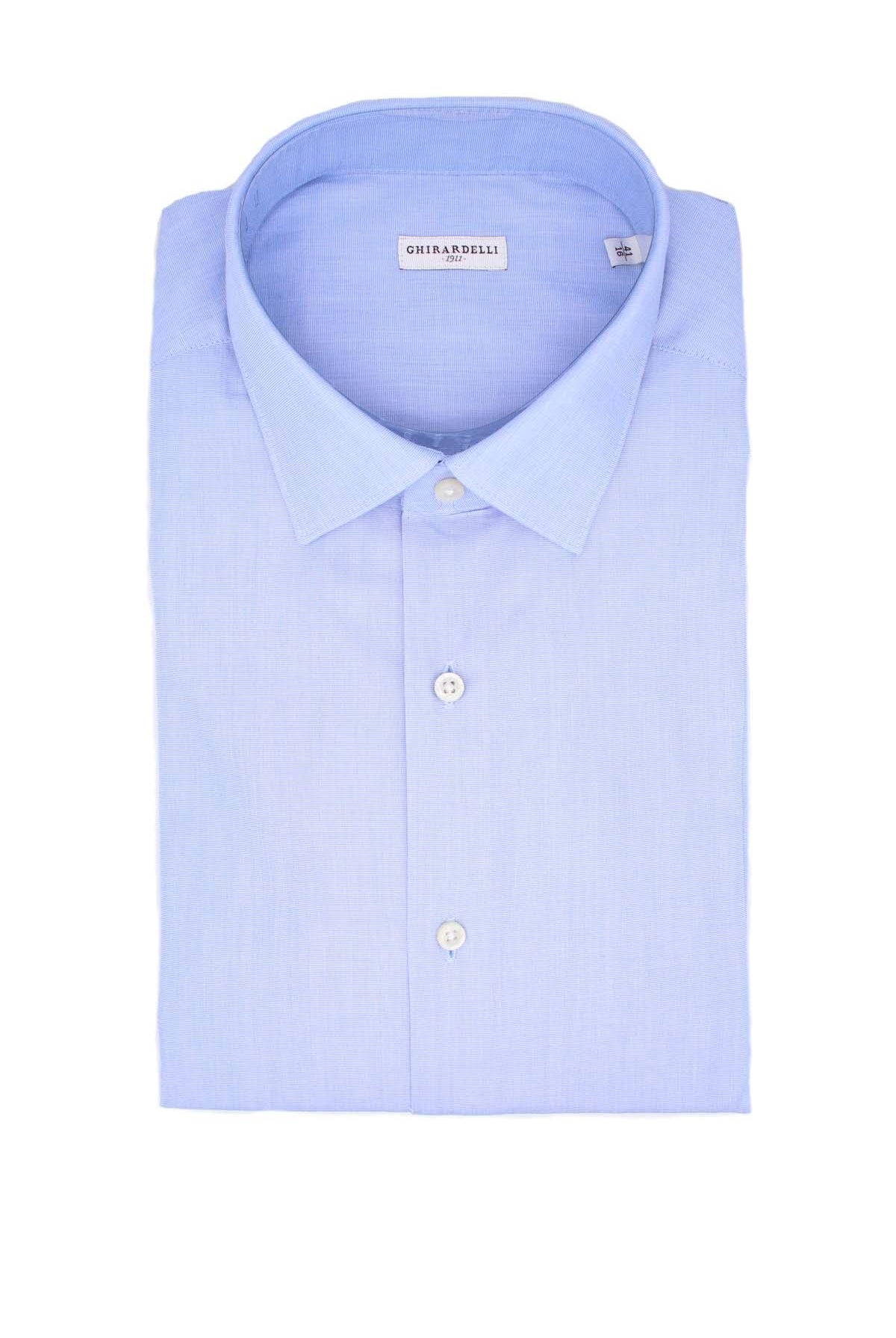 Camicia manica lunga in cotone unito