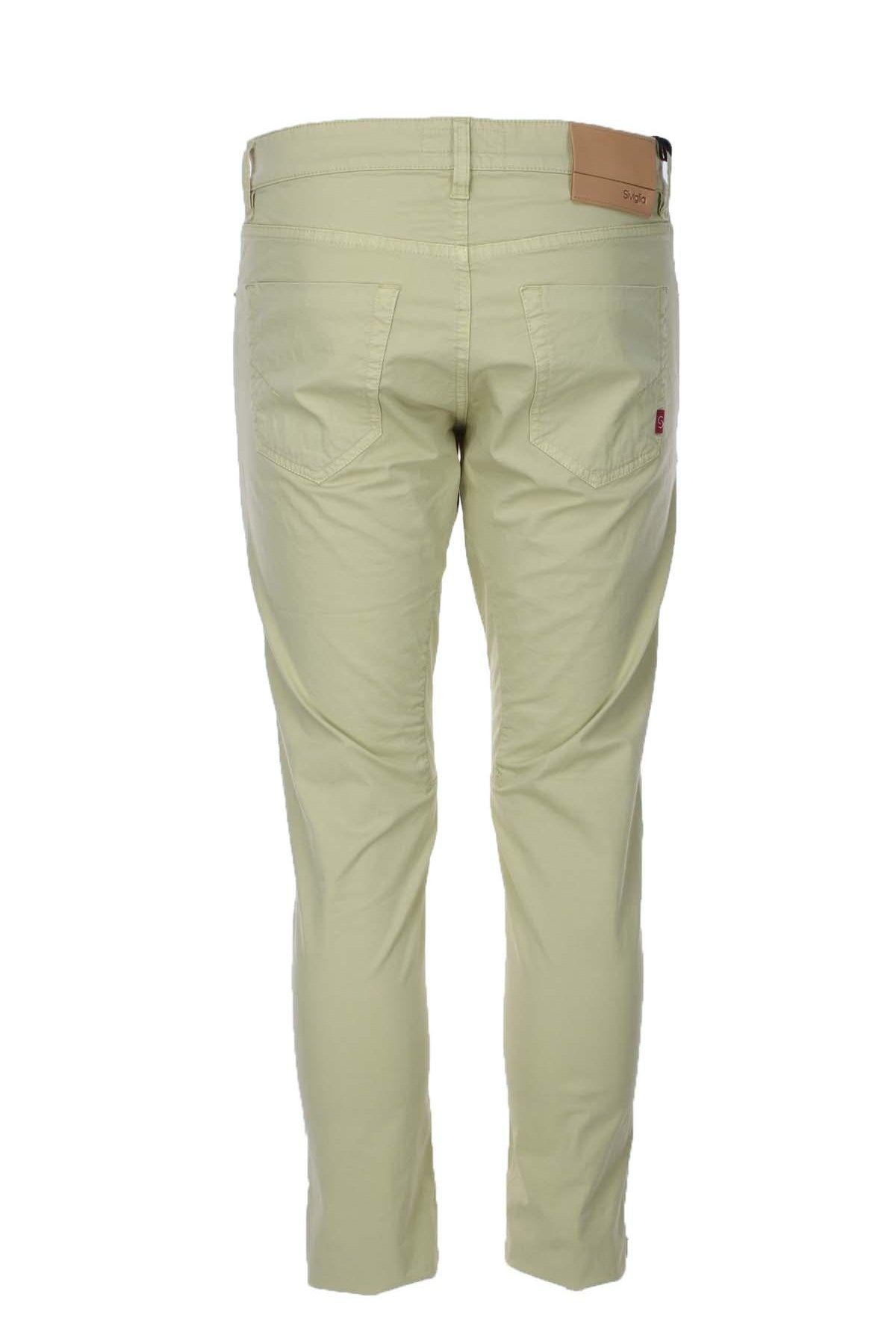 Pantalone 5 tasche in raso di cotone