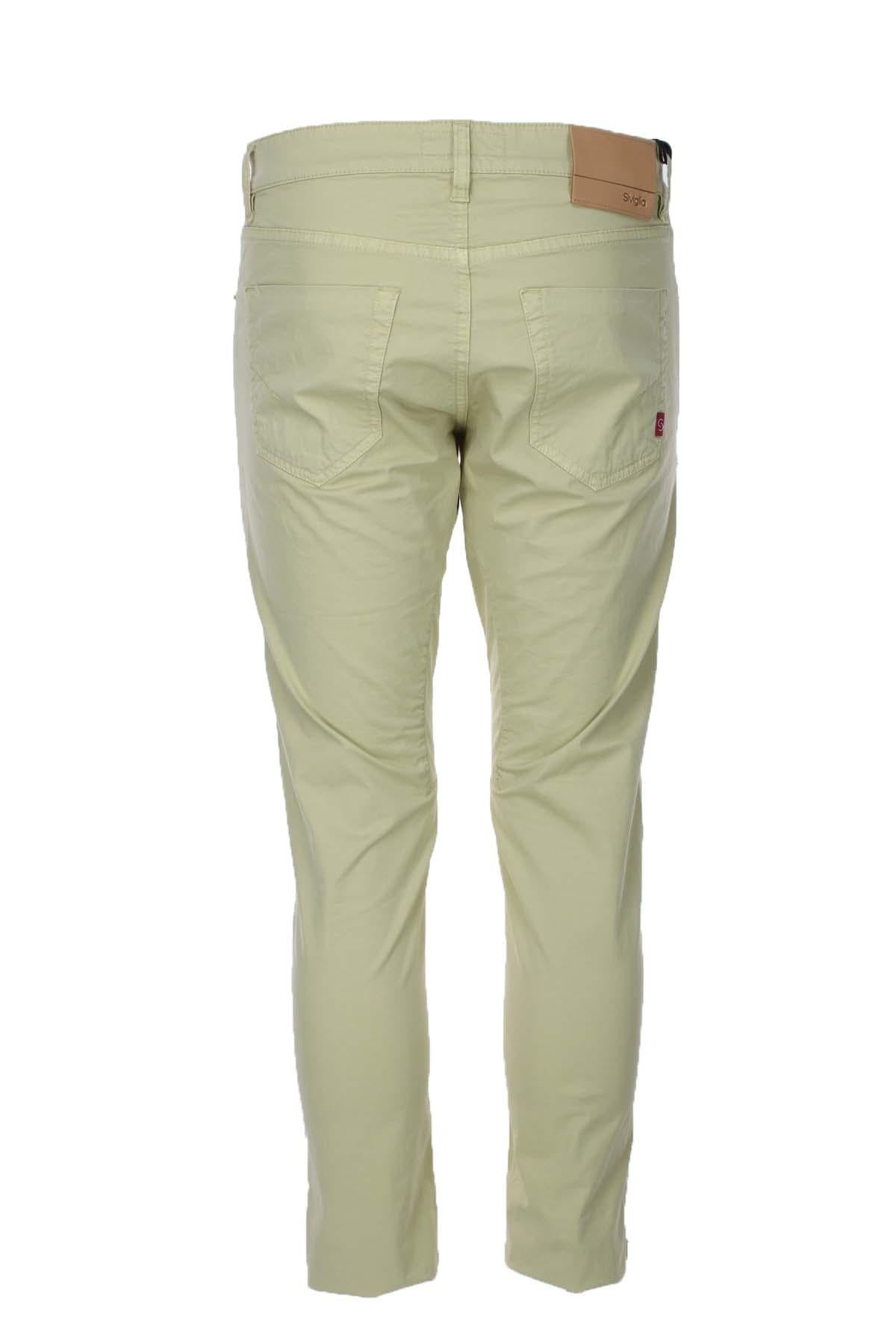 Pantalone 5 tasche in raso di cotone