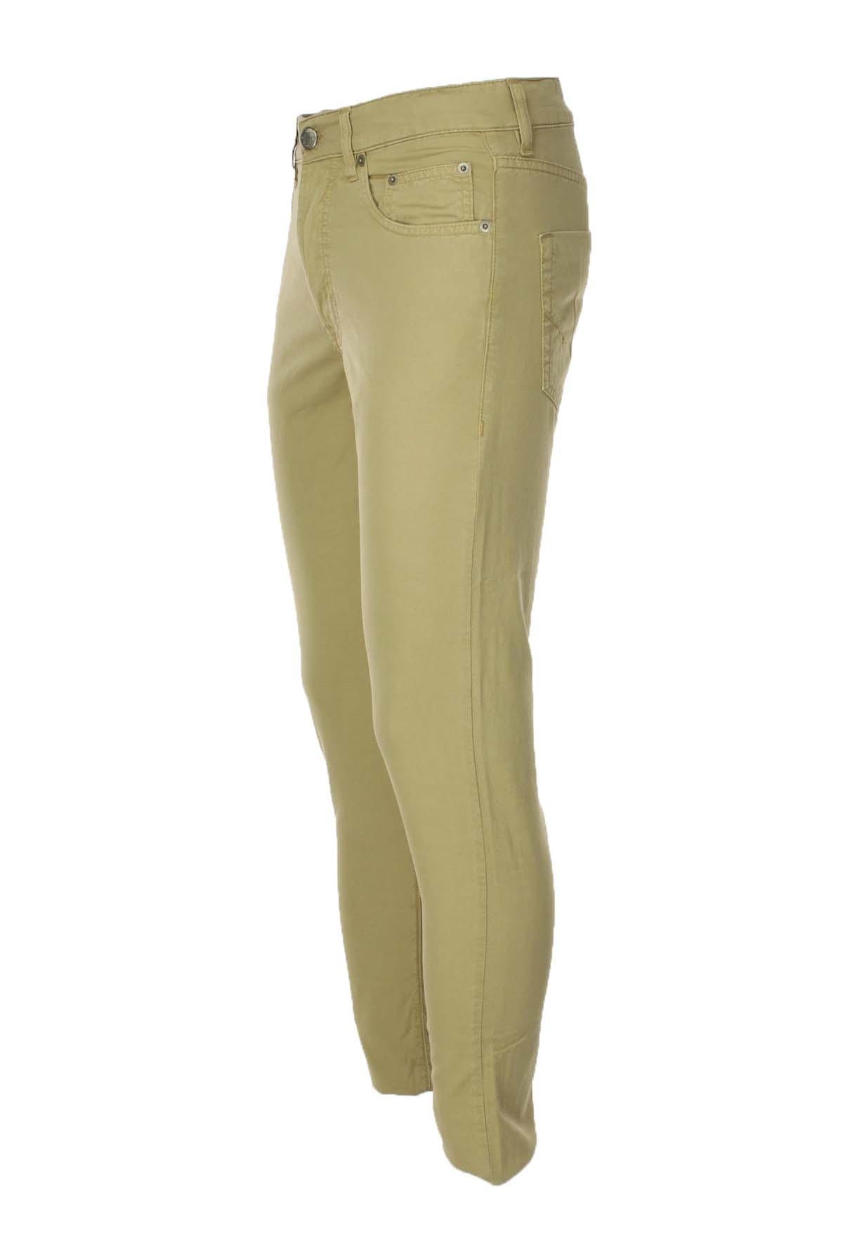 Pantalone 5 tasche in cotone lino