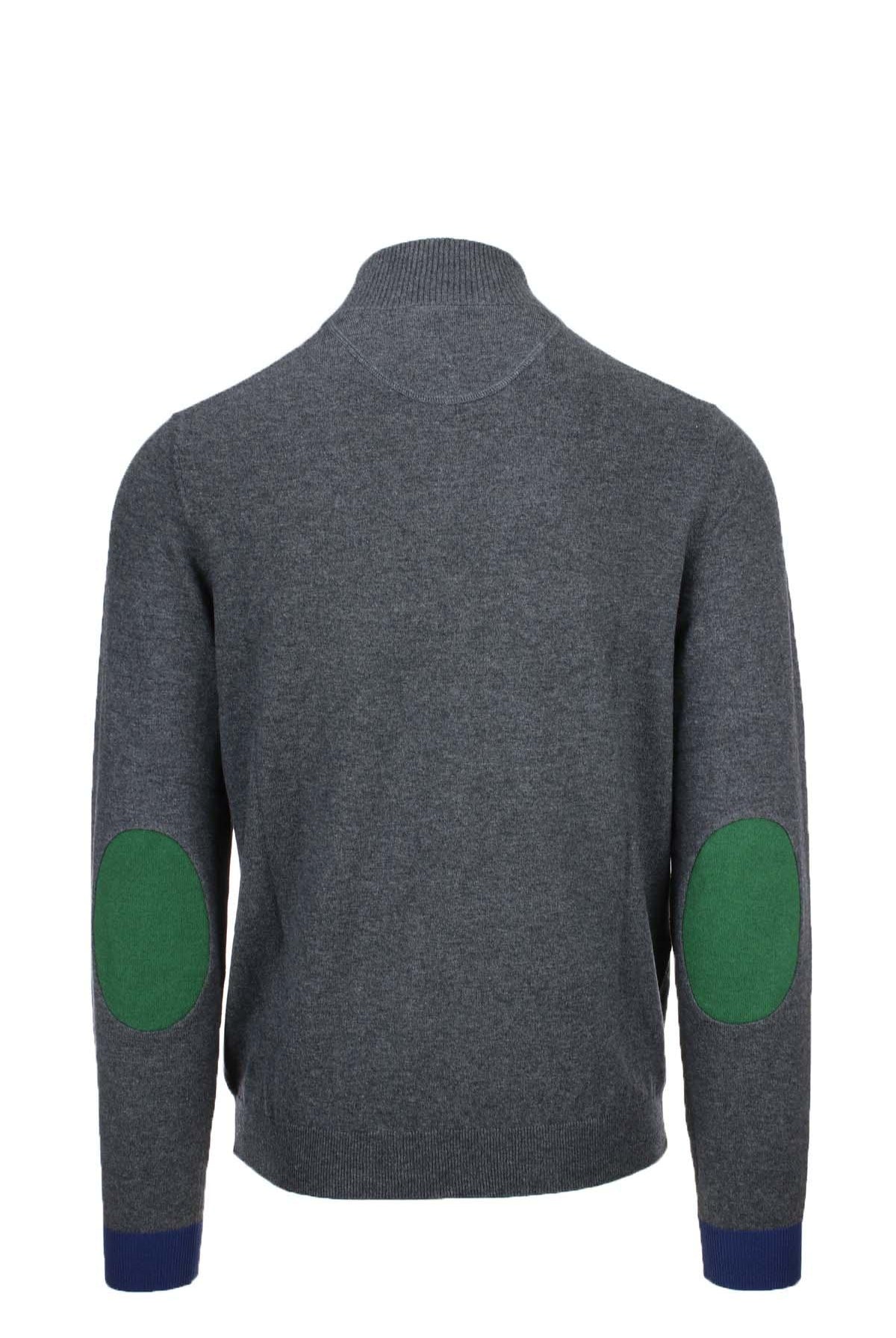 Maglia pullover lupo zip con toppe