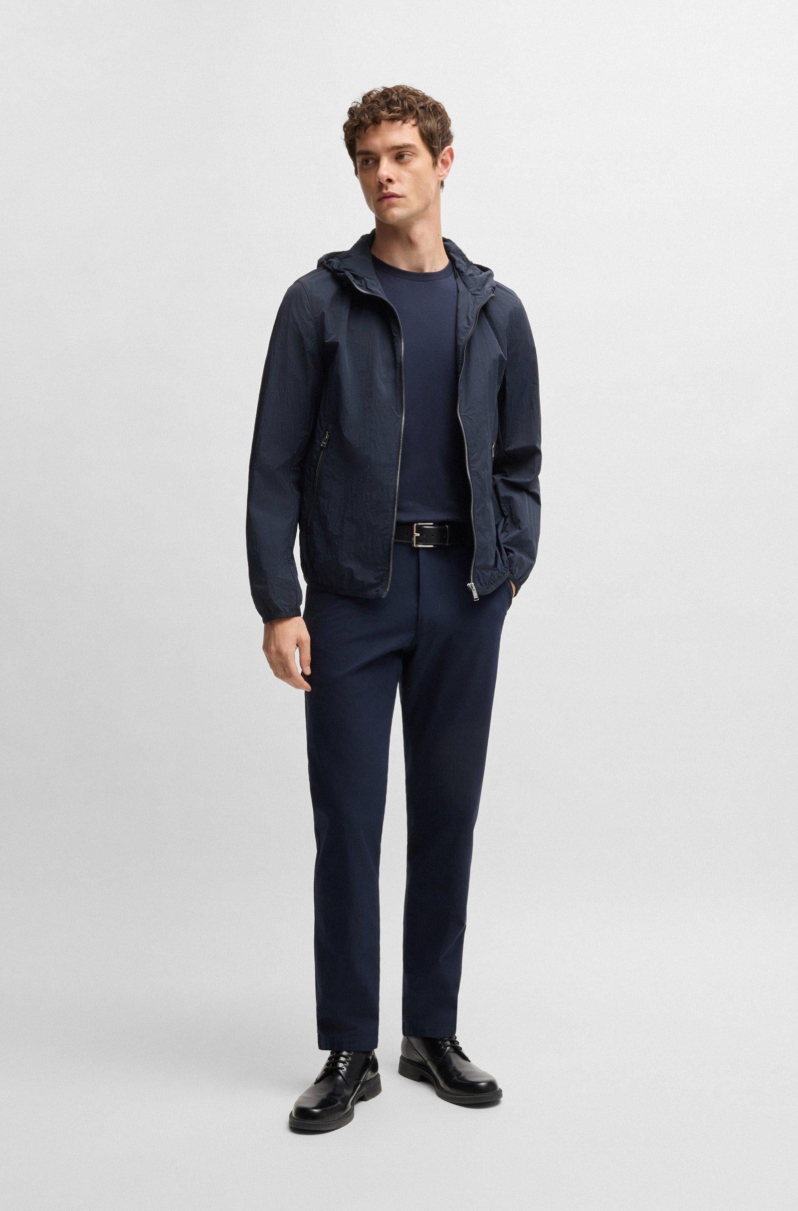 Giubbotto in nylon stropicciato con cappuccio