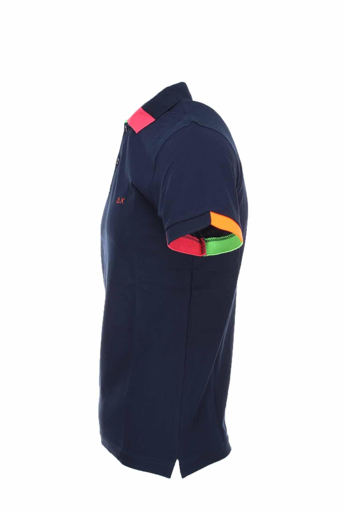 Polo mezza manica piquet bordi fluo
