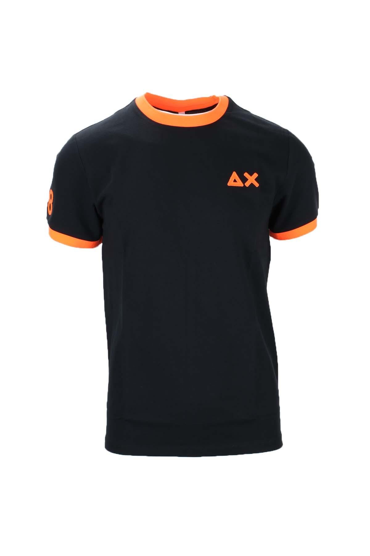 T-shirt mezza manica in cotone piquet dettagli fluo