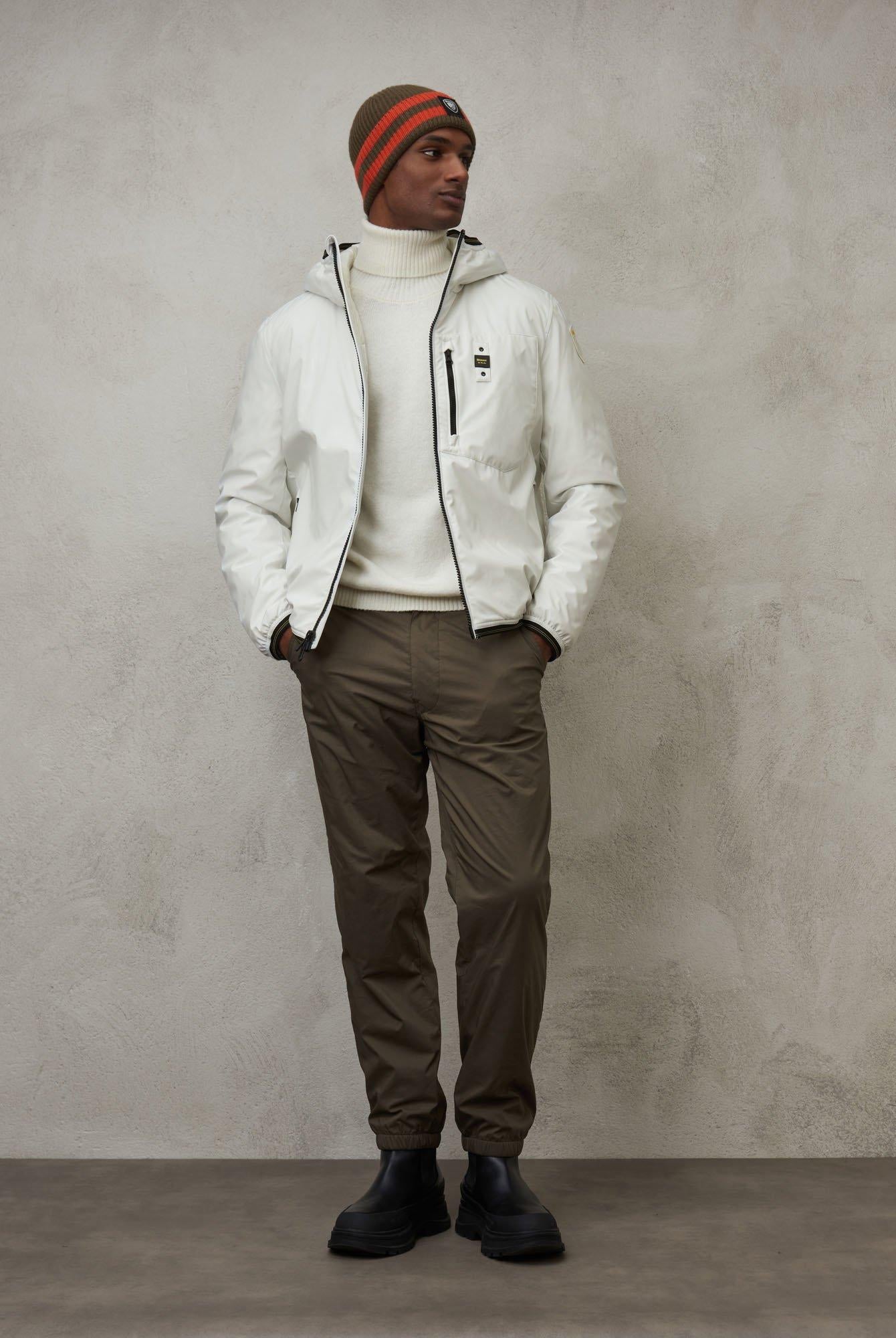 Piumino bomber in neoprene con cappuccio Derry