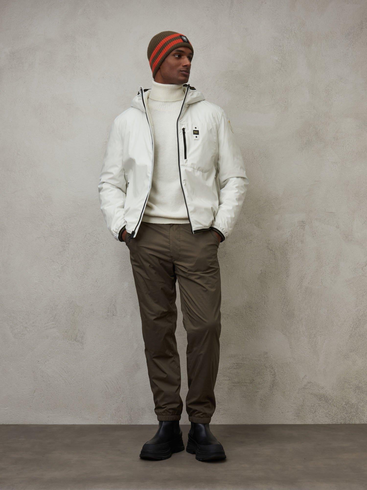 Piumino bomber in neoprene con cappuccio Derry