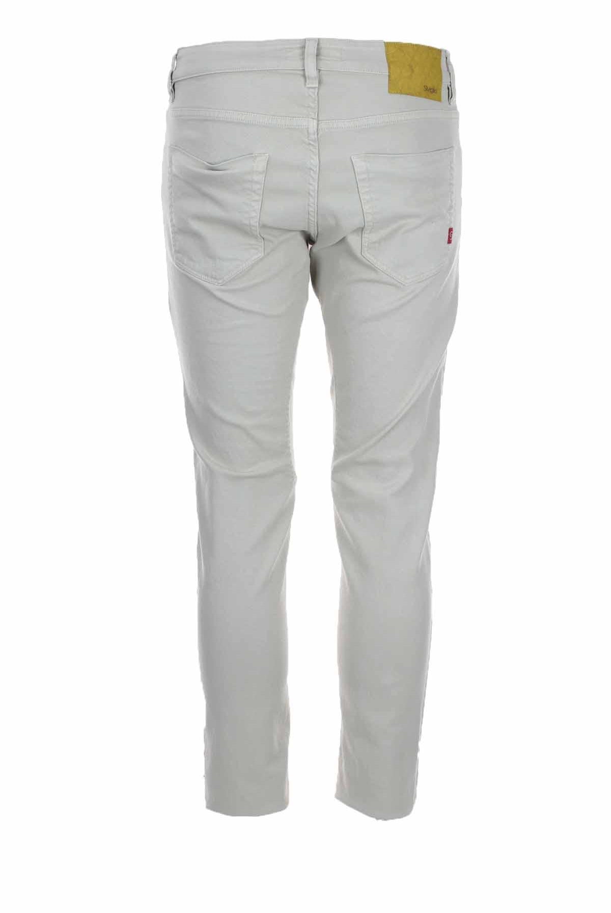 Pantalone 5 tasche in cotone con toppa