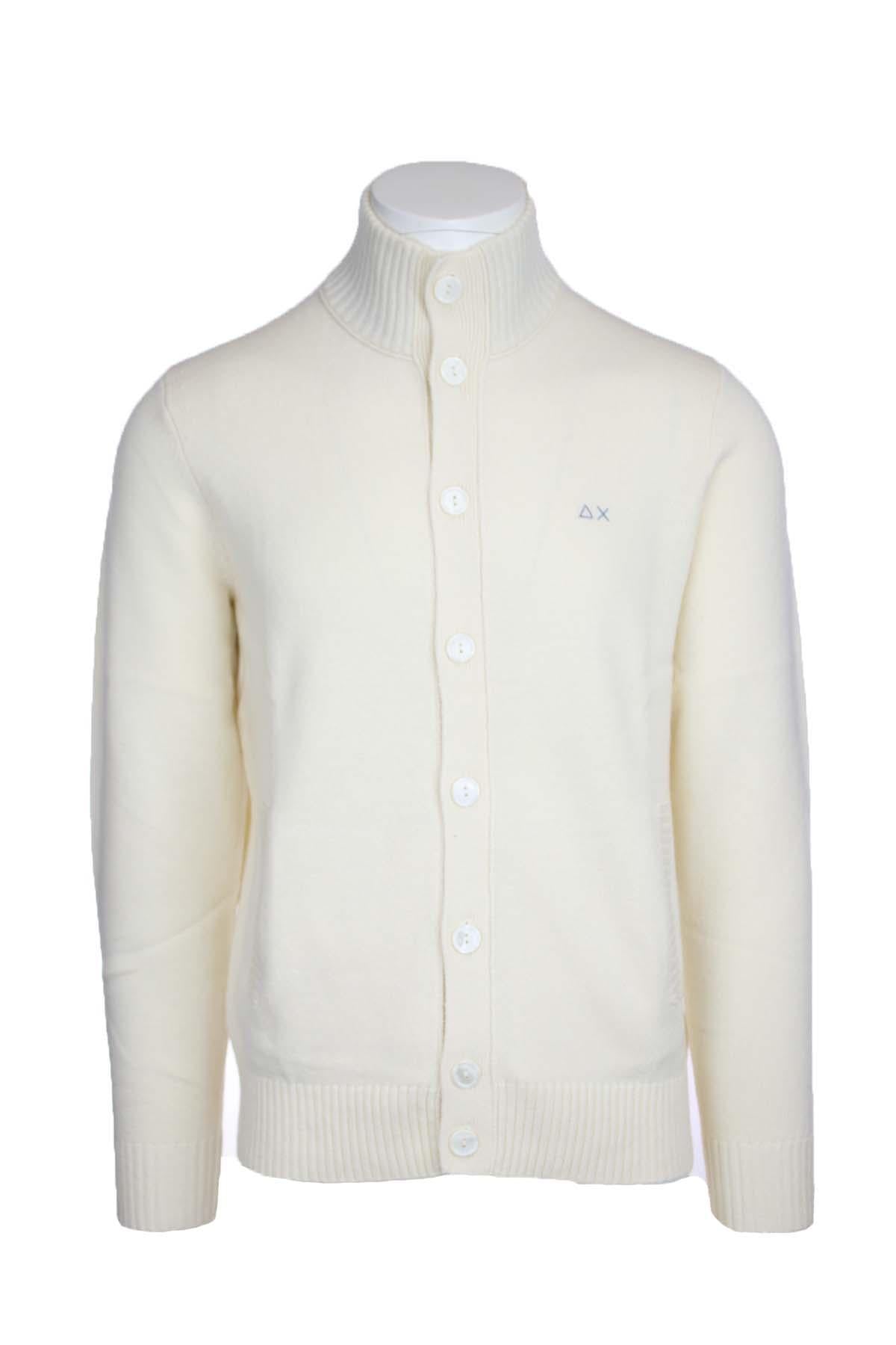 Maglia cardigan collo alto bottoni